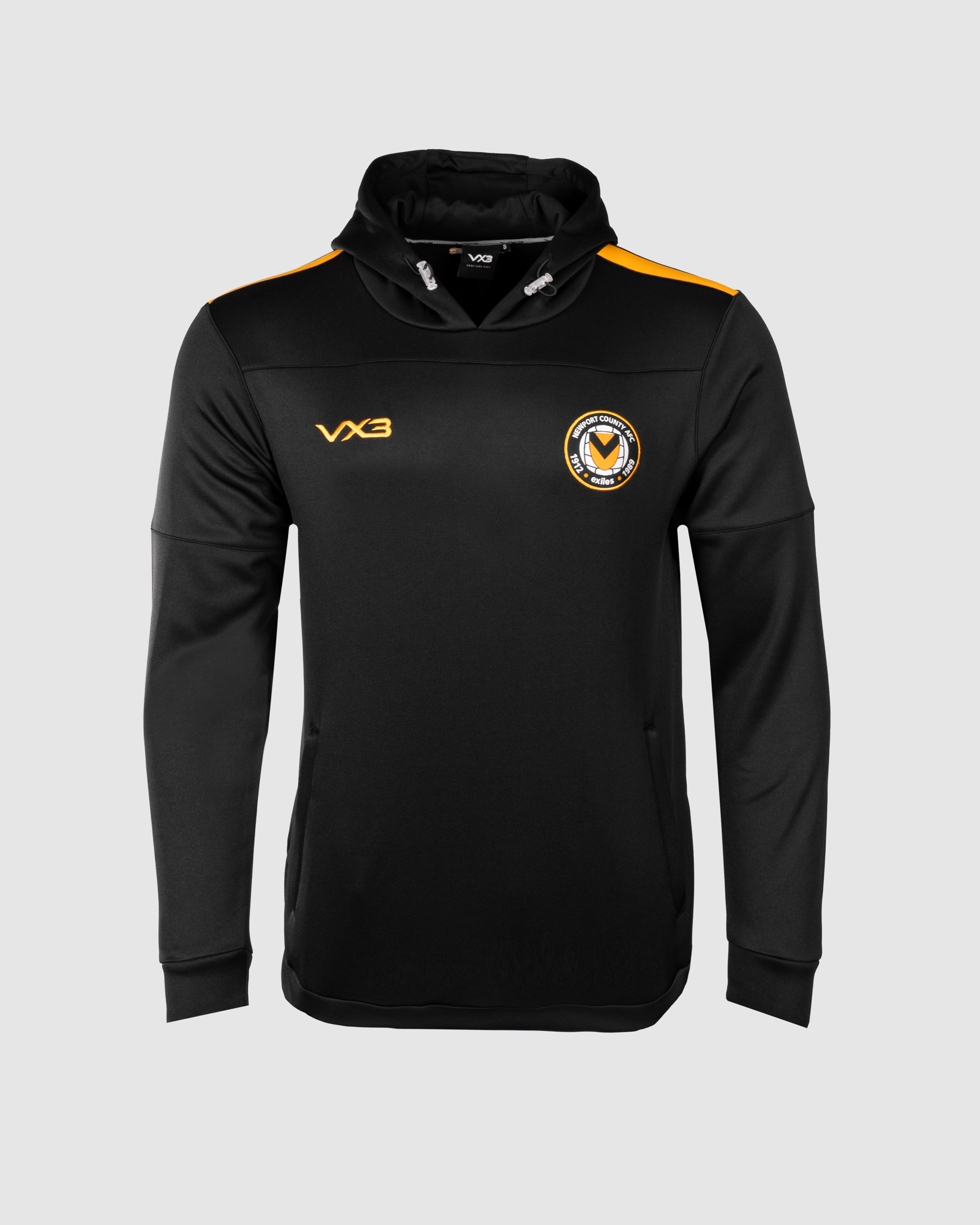 Newport County AFC Training Hoodie Black/Amber 23/24 Womens