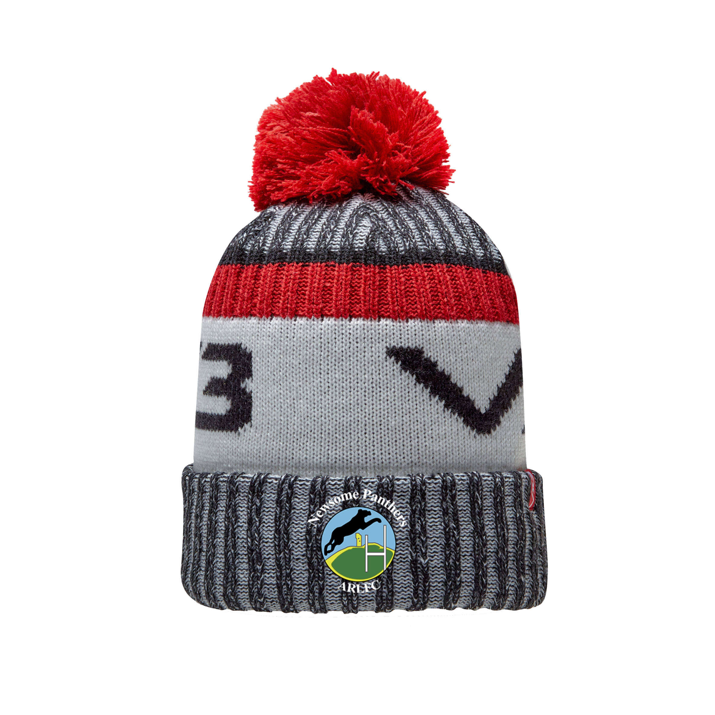 Newsome Panthers Fleece-Lined Bobble Hat Black/Red/Antique