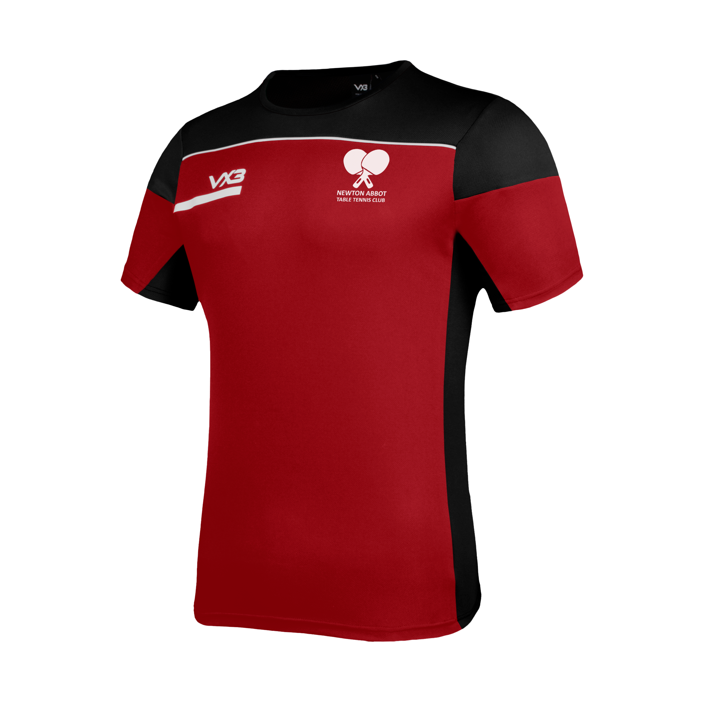 Newton Abbot Table Tennis Red/Black Opus Tee Youth