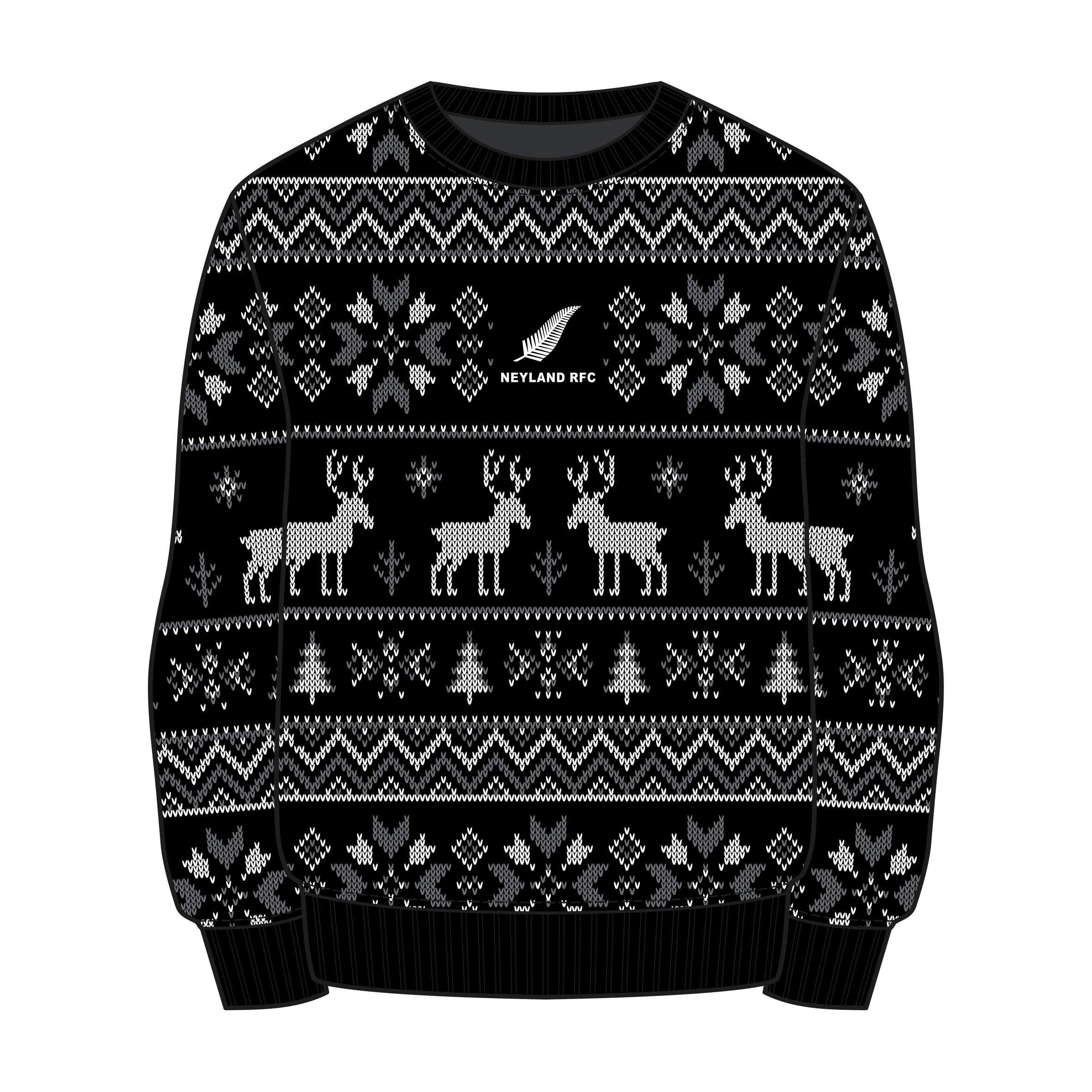 Neyland RFC Christmas Jumper - Black/Grey/White