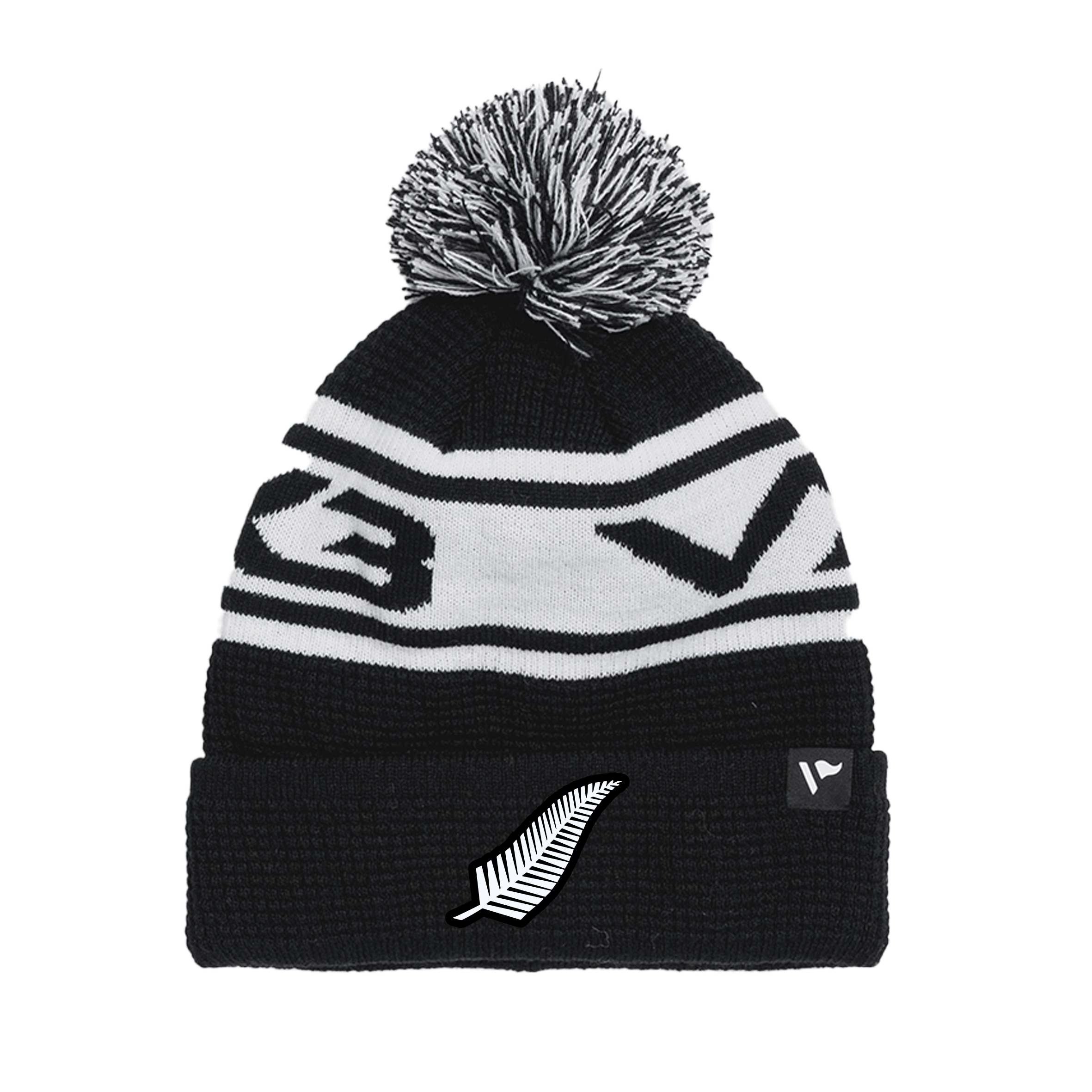 Neyland RFC Waffle Knit Bobble Hat - Black/White
