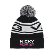Nicky Church Goalkeeping Waffle Knit Bobble Hat - Black/White