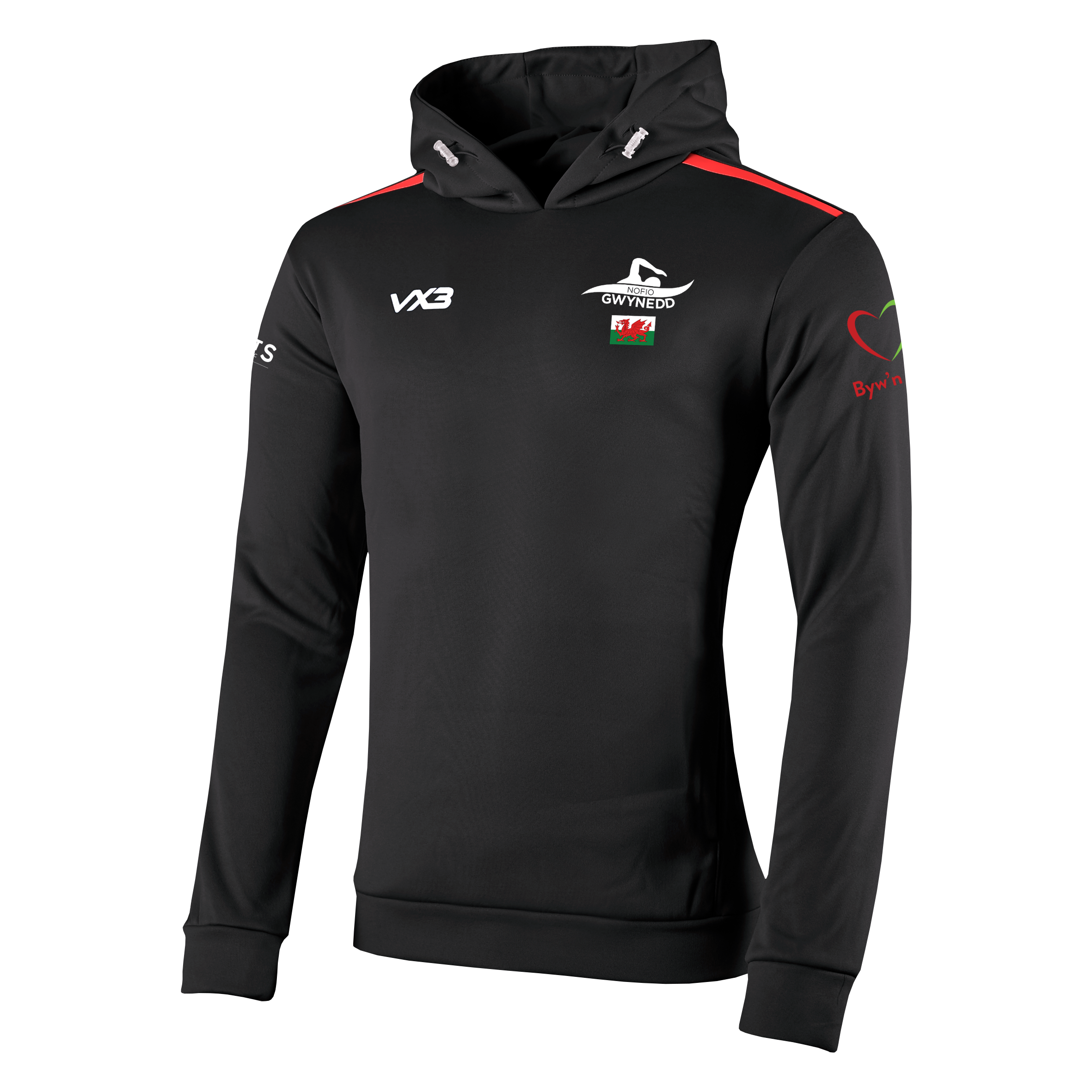 Nofio Gwynedd Performance Black Fortis Hoodie