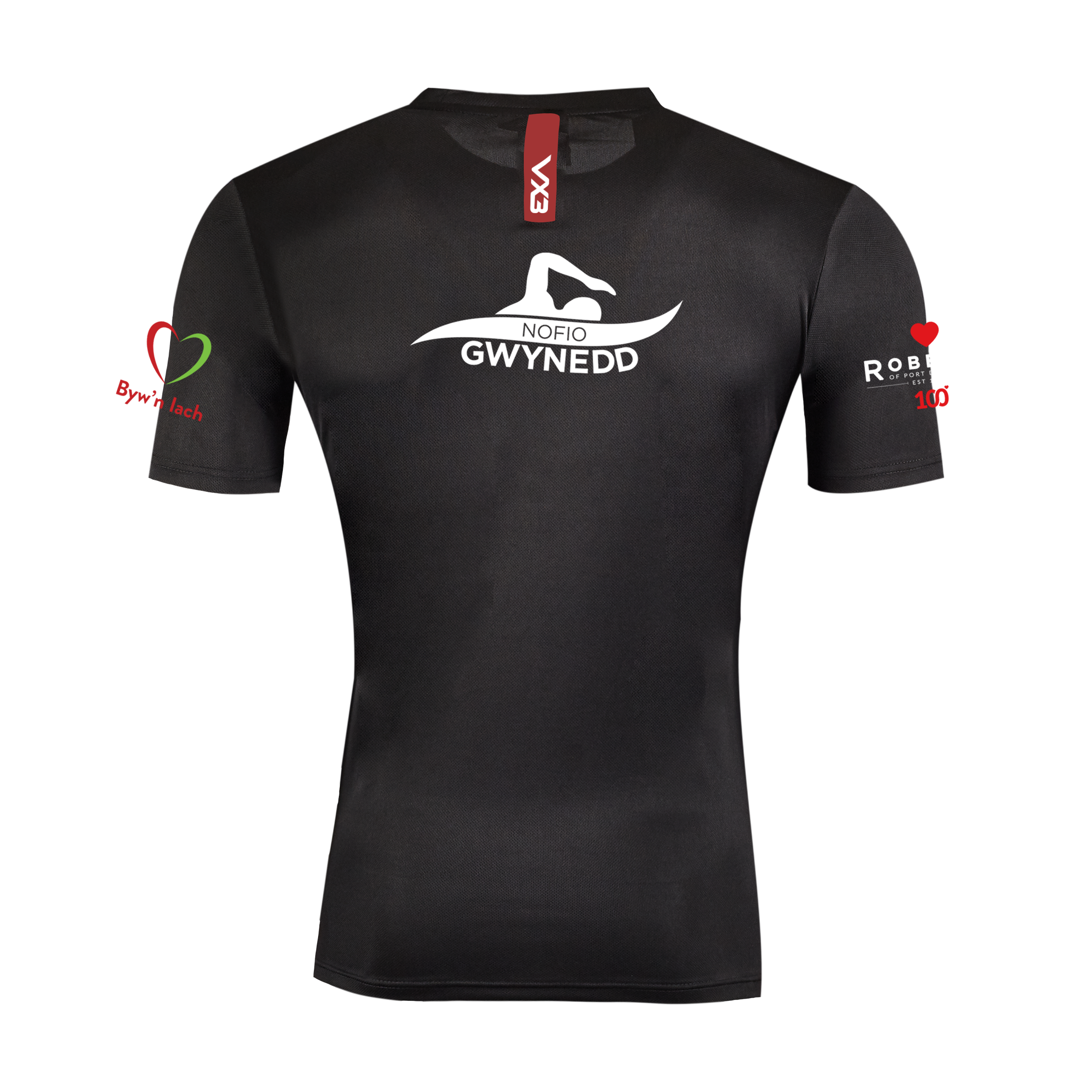 Nofio Gwynedd Performance Black Fortis Tee