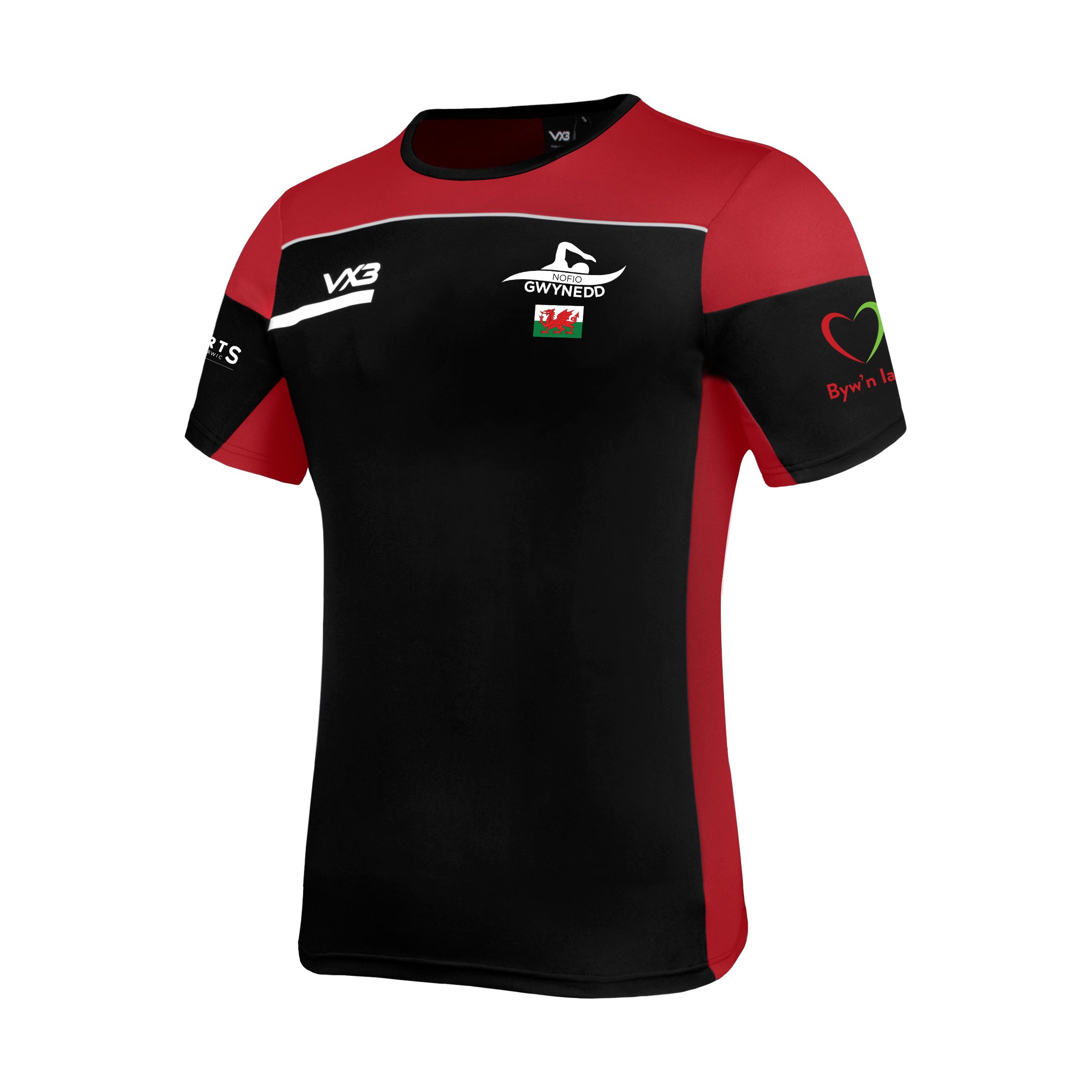 Nofio Gwynedd Performance Black Opus Tee