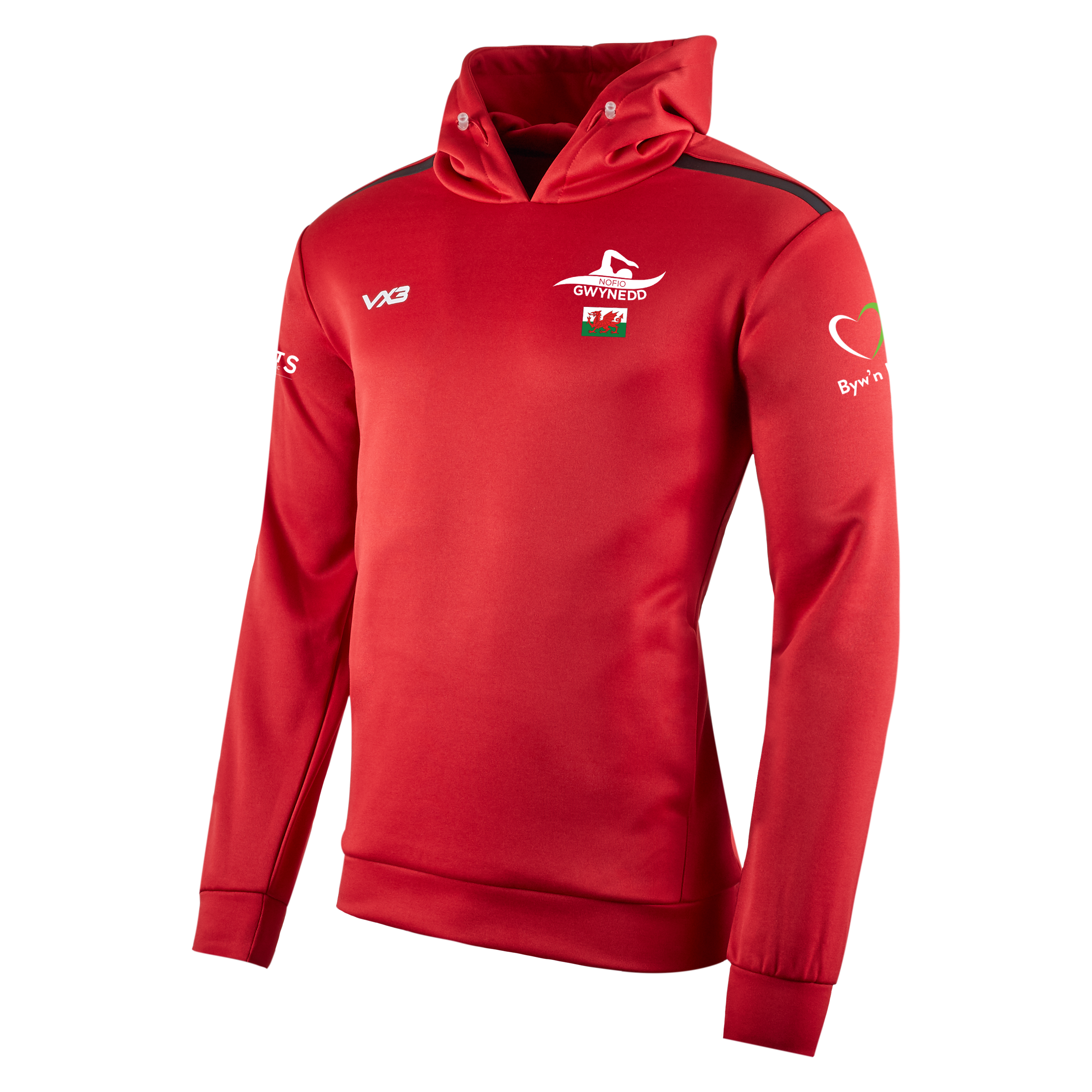 Nofio Gwynedd Performance Red Fortis Hoodie