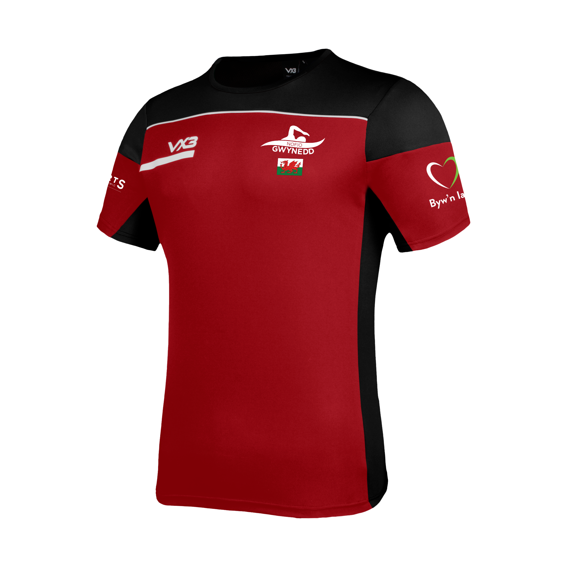 Nofio Gwynedd Performance Red Opus Tee Youth