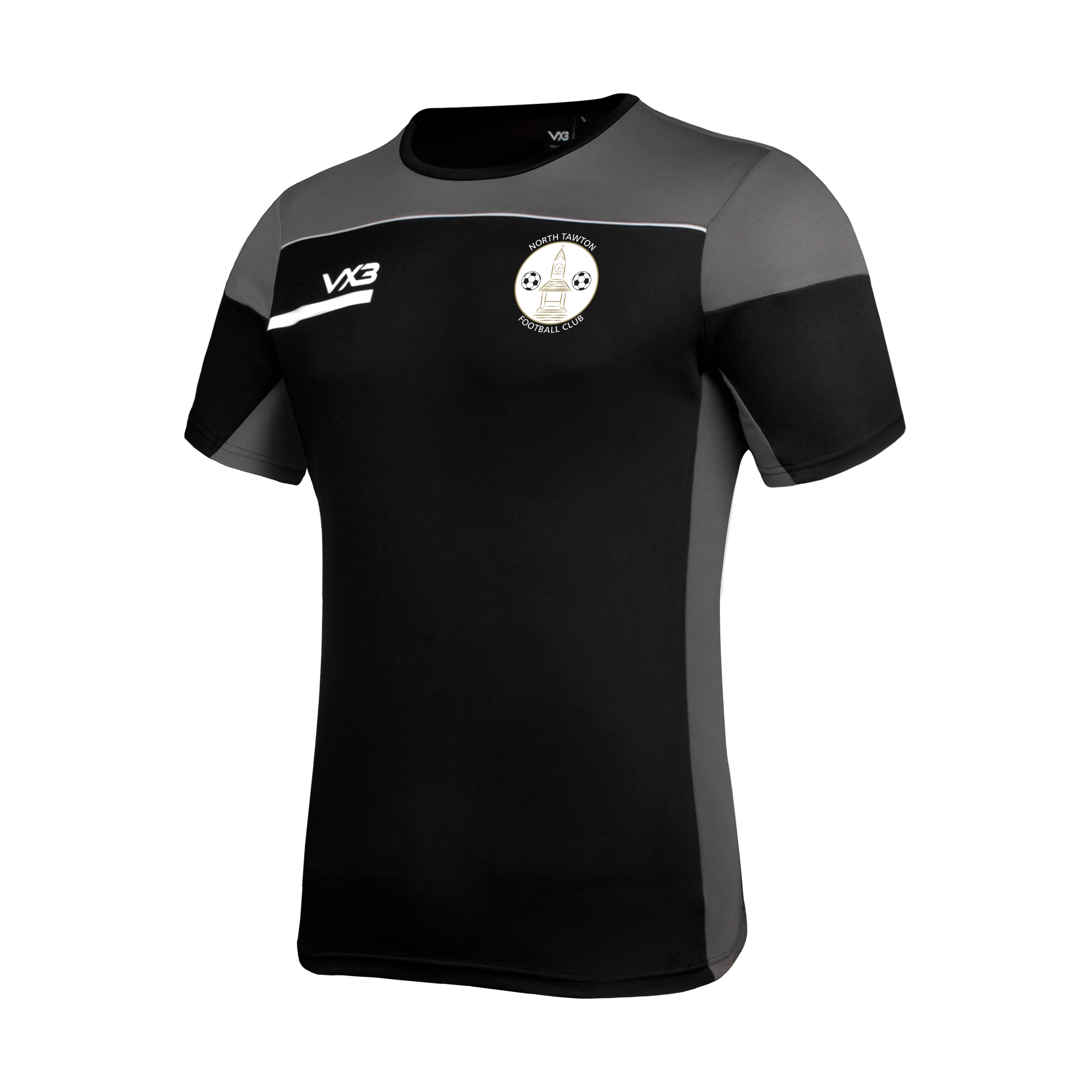 North Tawton FC Opus Tee - Black Grey