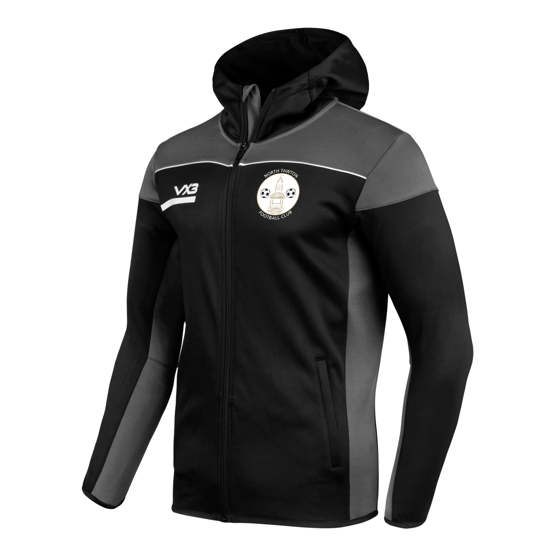 North Tawton FC Opus Zoodie - Black Grey