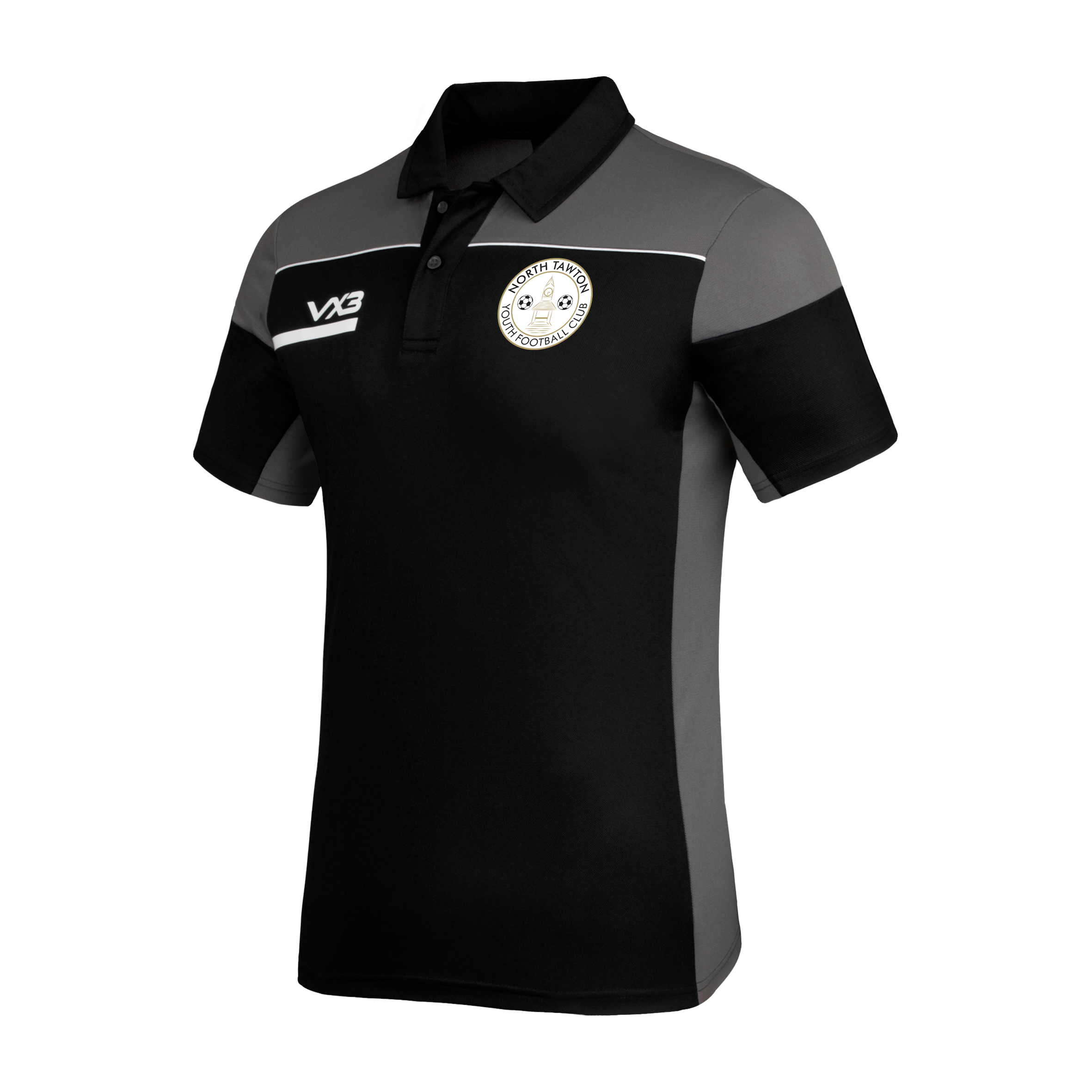 North Tawton Youth FC Opus Polo - Black Grey