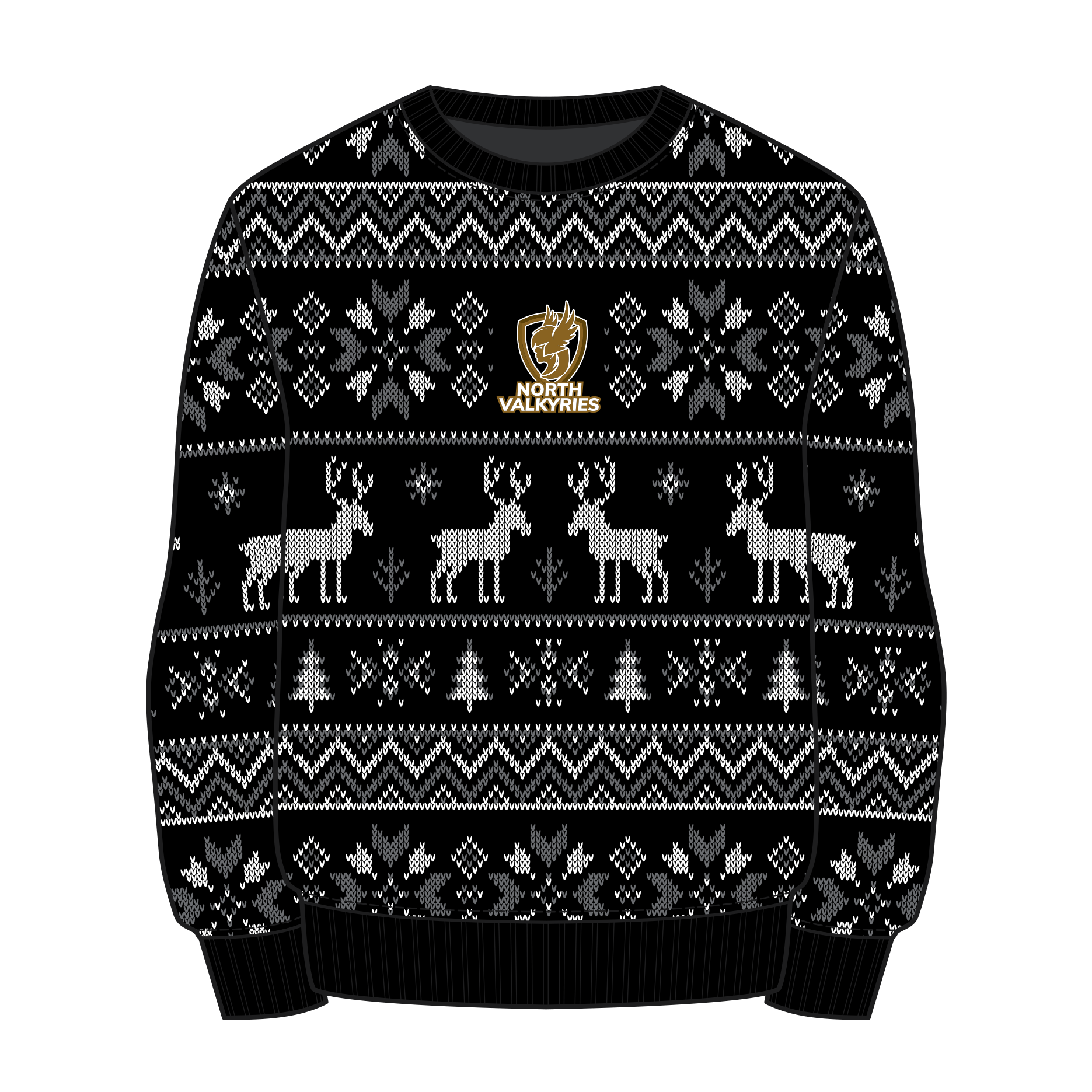 North Valkyries Christmas Jumper - Black/Grey/White