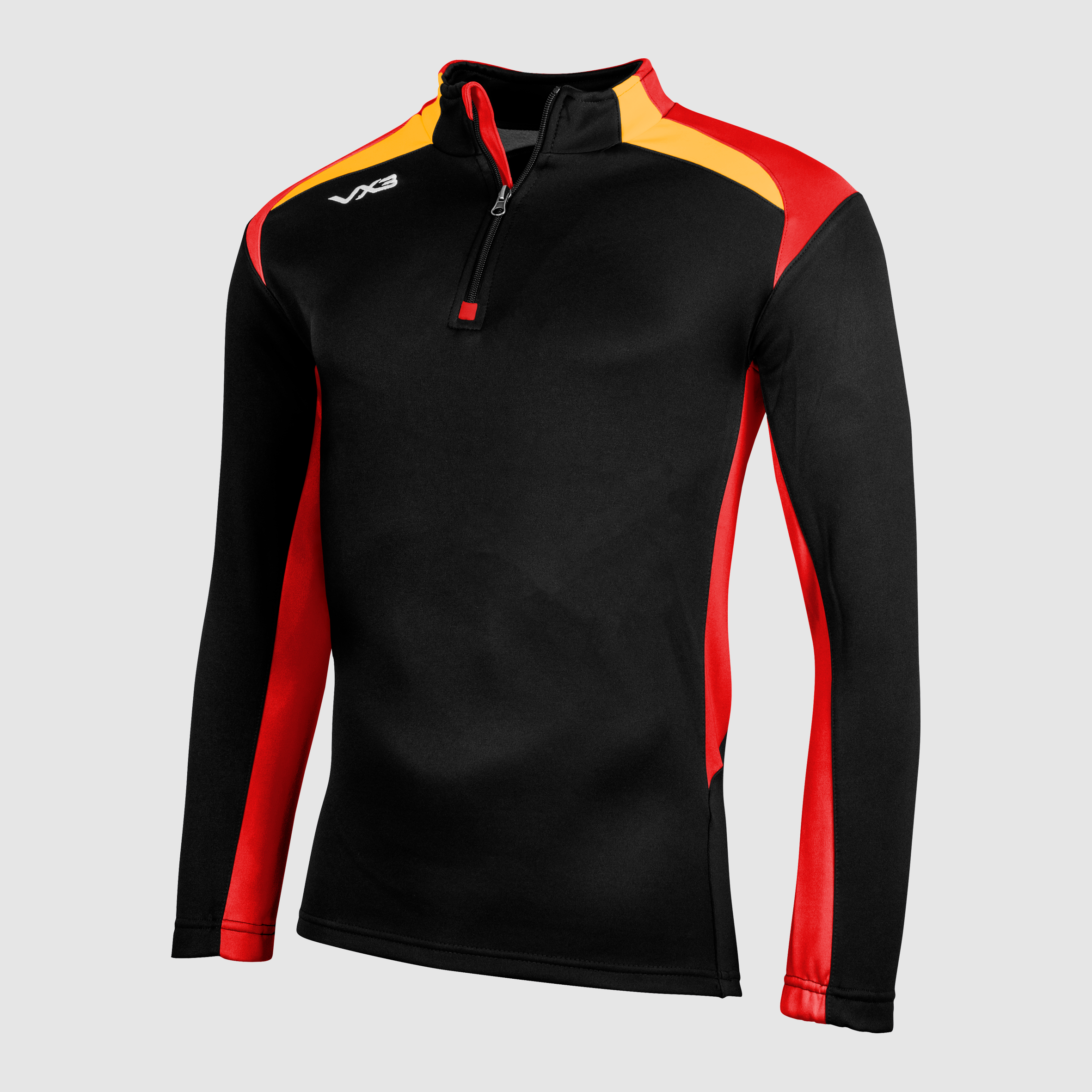Novus Youth Half Zip Sweat Black/Red/Amber