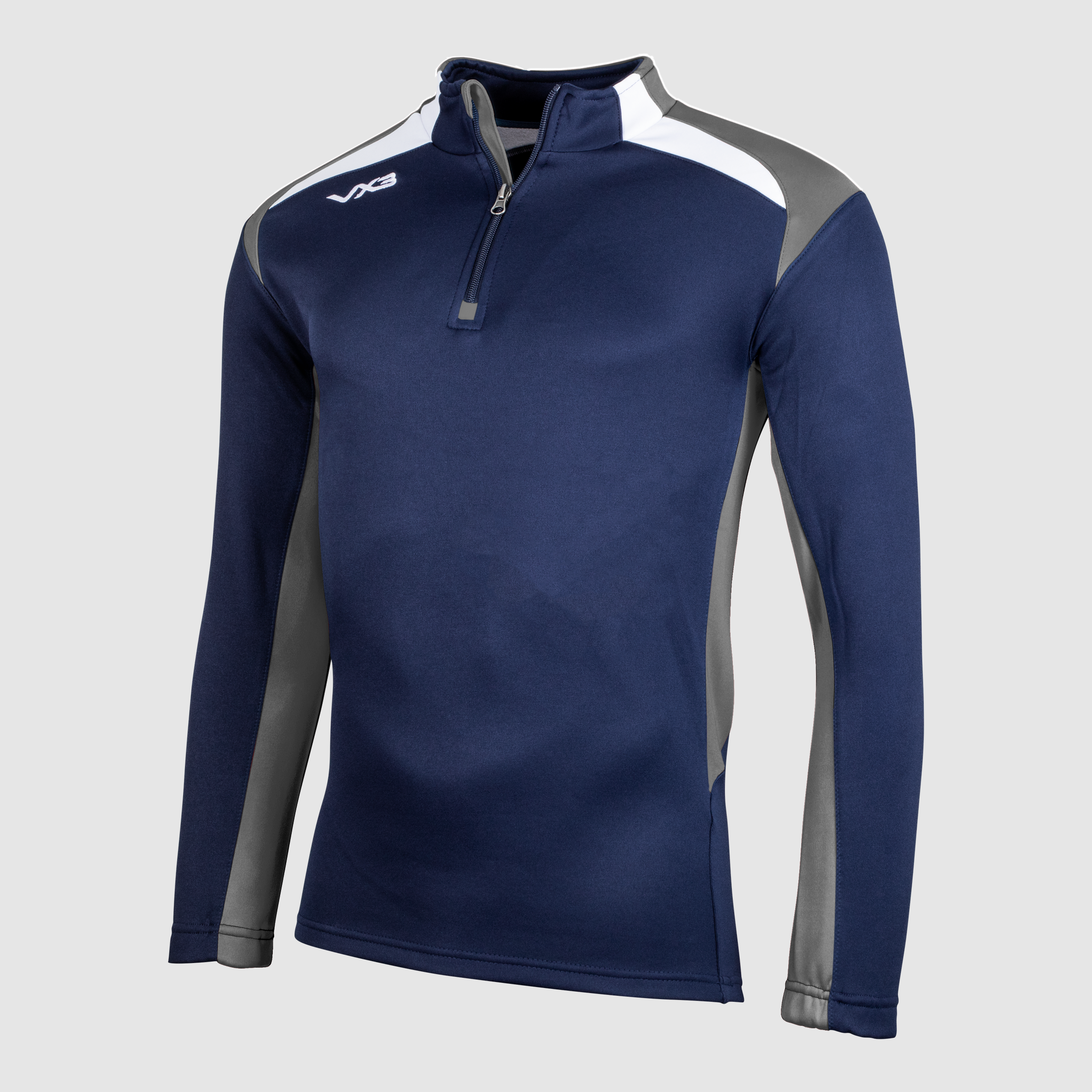 Novus Youth Half Zip Sweat Navy/Dark Grey/White