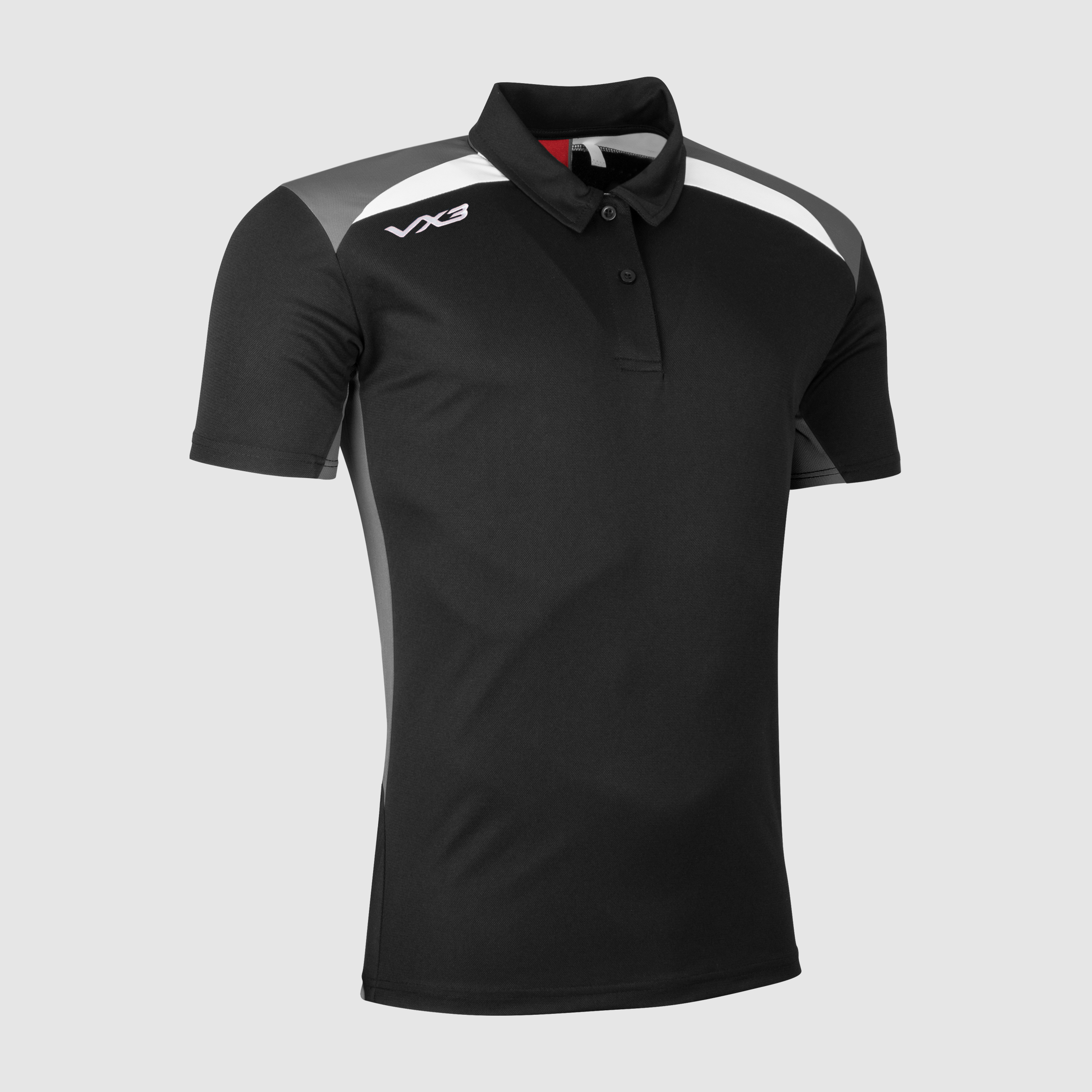 Novus Youth Polo Black/Dark-Grey/White