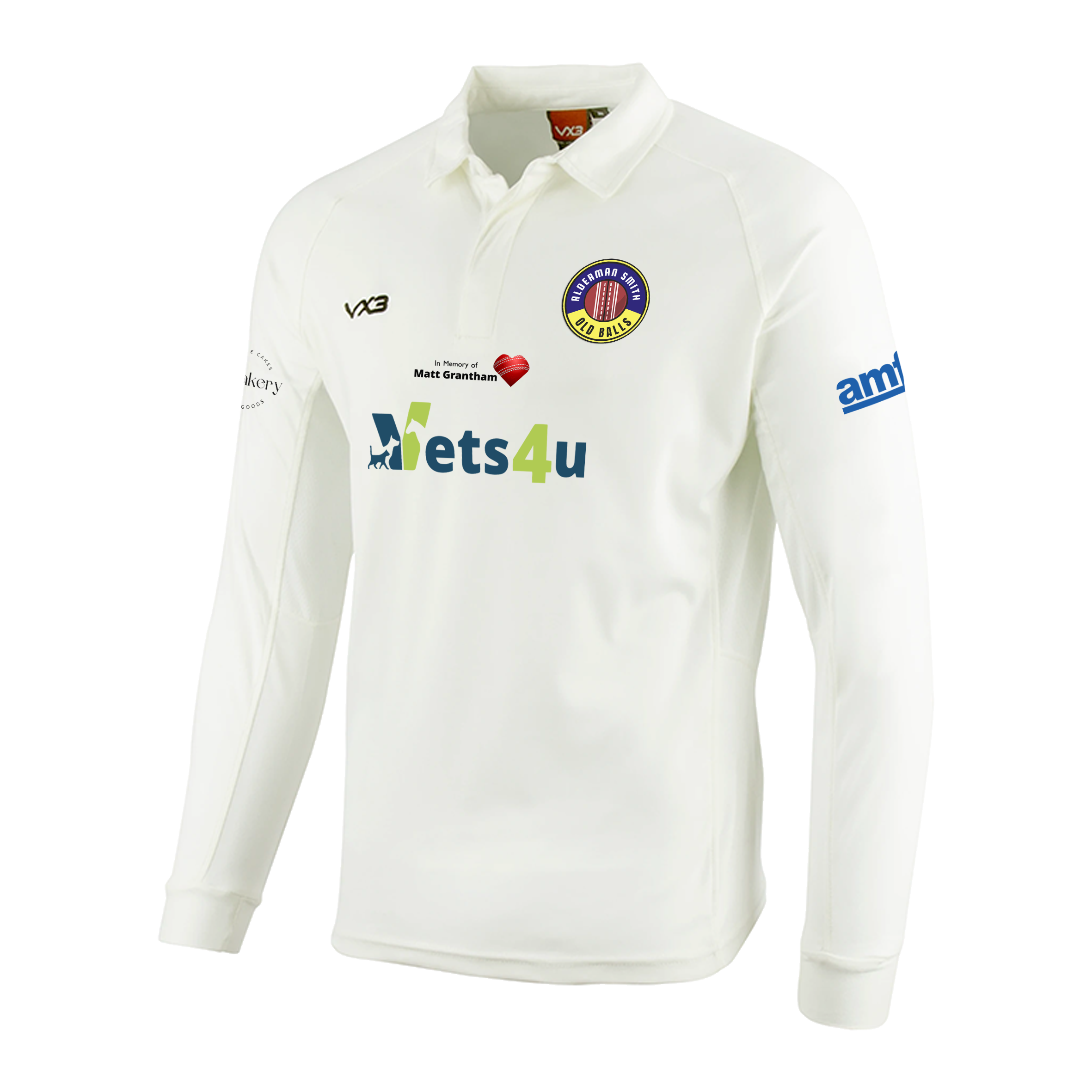 Old Balls Cricket Club Long Sleeve Shirt Whites