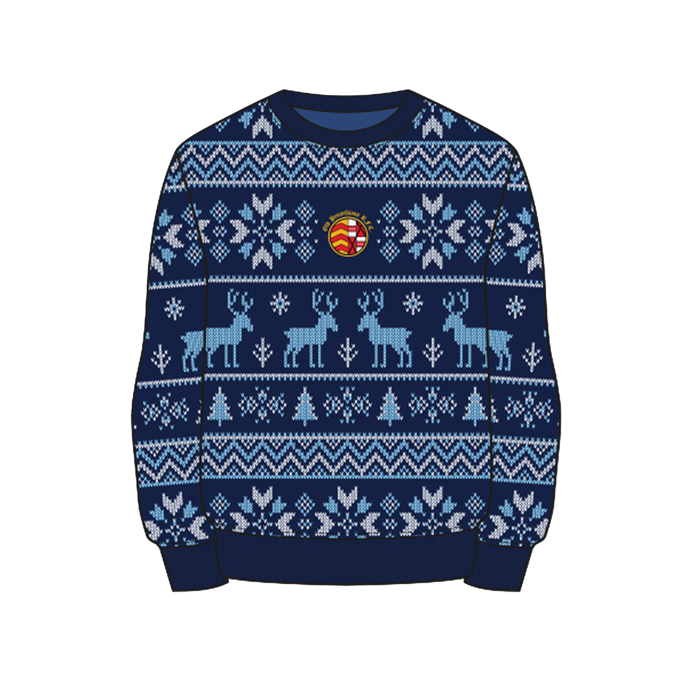 Old Penarthians RFC Christmas Jumper - Navy/Sky/White