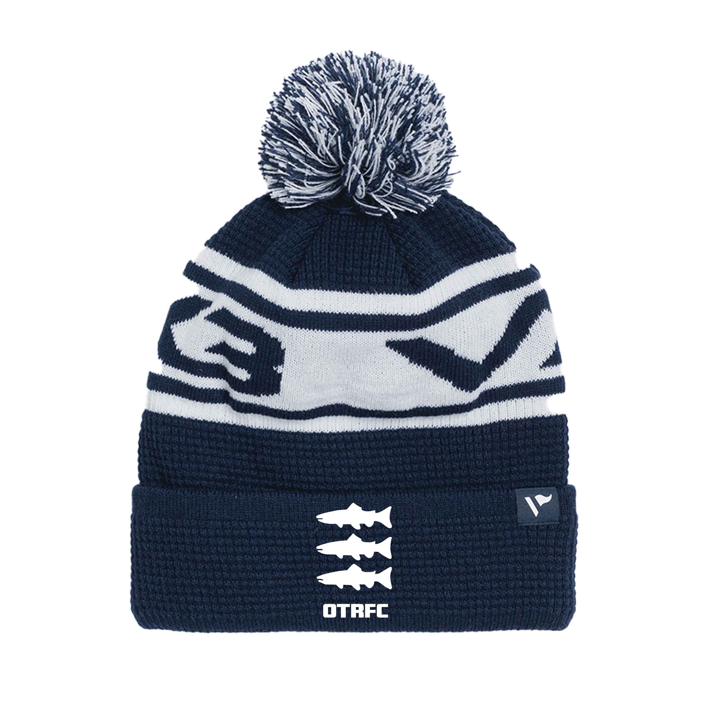 Old Tiffinians RFC Waffle Knit Bobble Hat - Navy/White