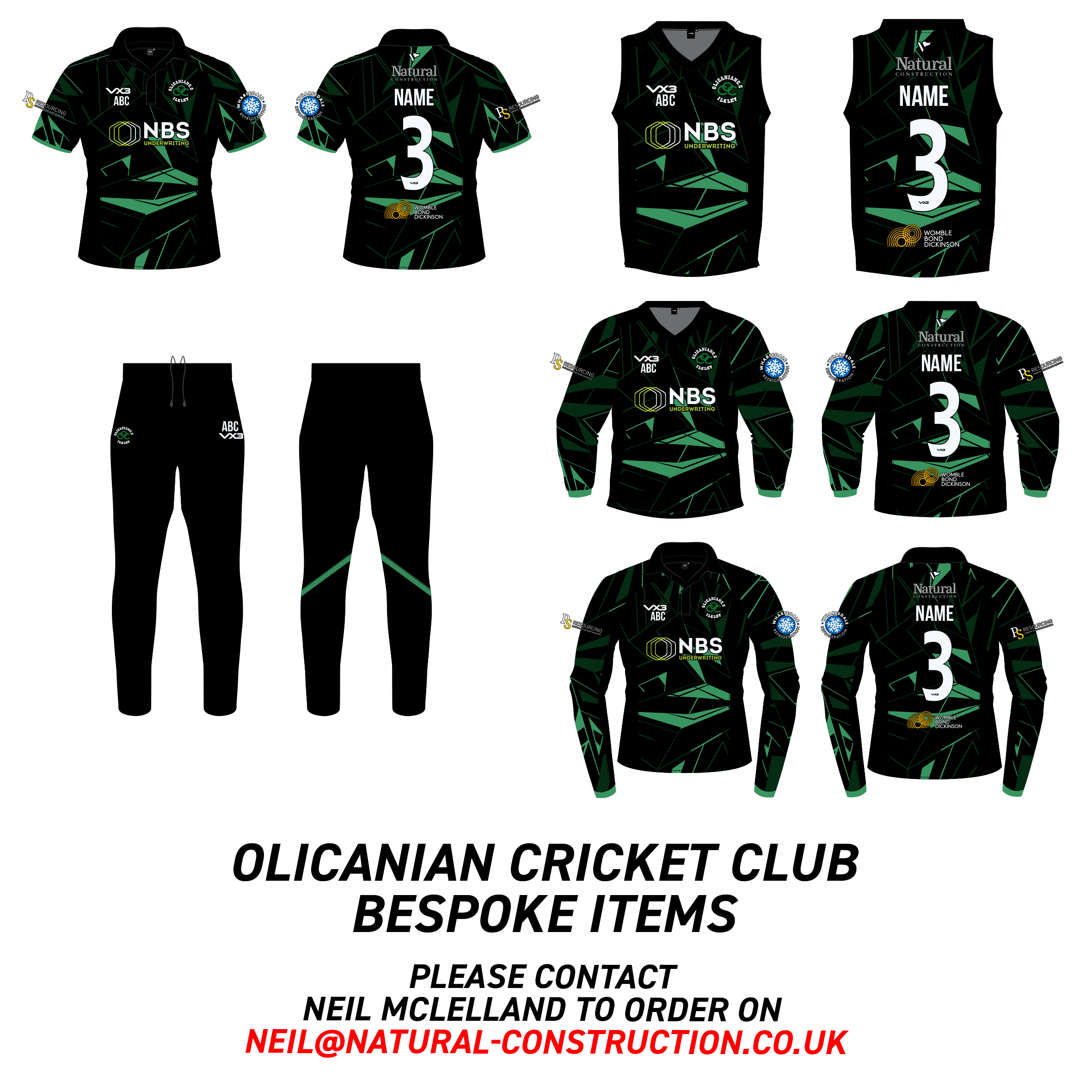 Olicanian Cricket Club Bespoke / T20 Kit