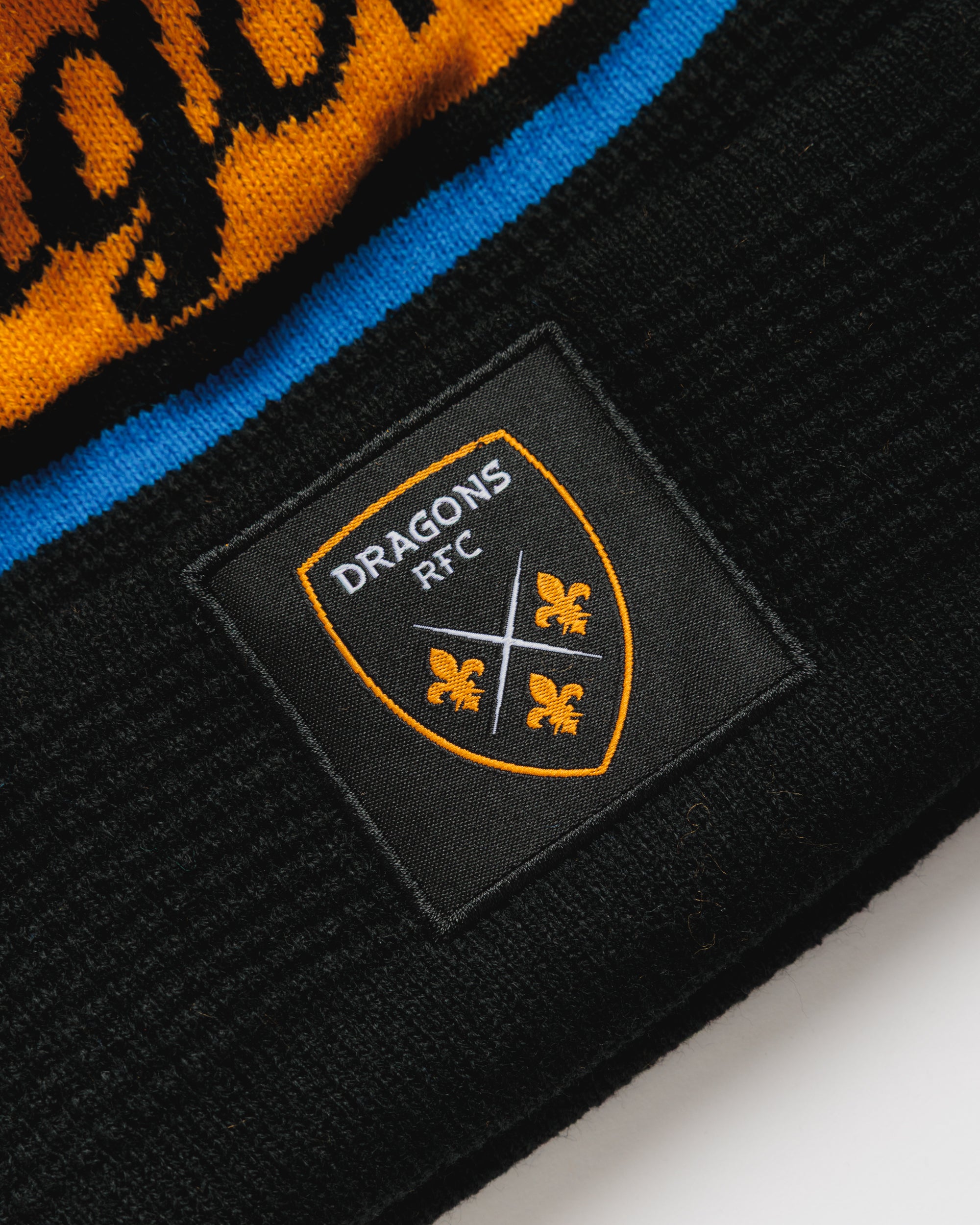 Dragons RFC 26/27 Bobble Hat Black/Dragons Gold/Royal