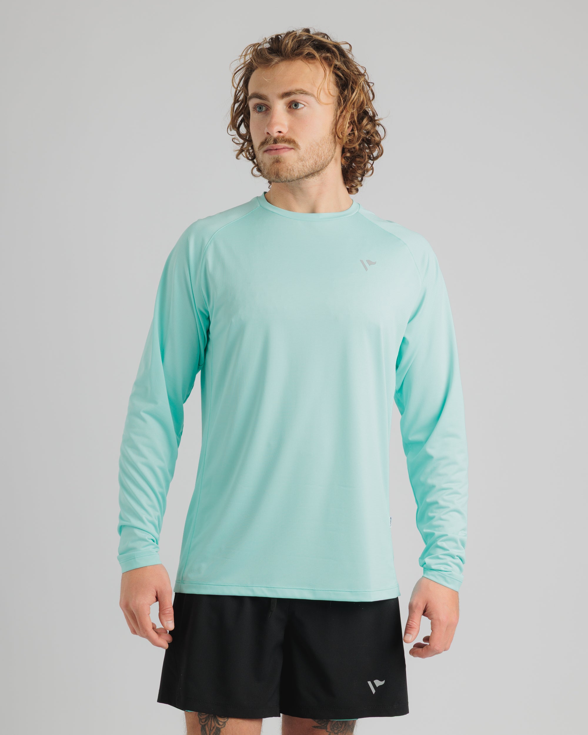 Tempo L/S Tee - Pale Aqua