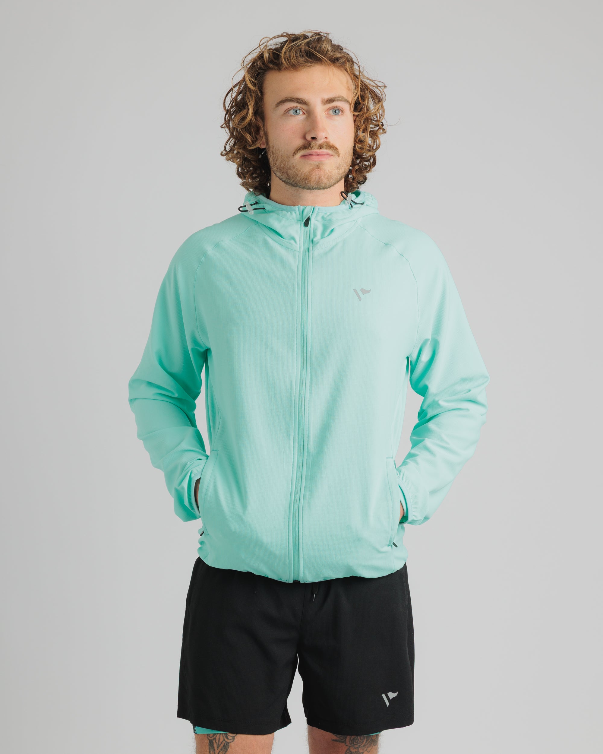 Running Jacket - Pale Aqua
