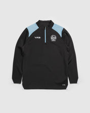Exeter Chiefs 26/27 Vertex Half Zip Top Black/Light Blue/White