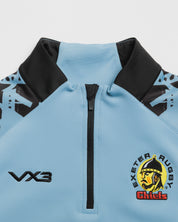 Exeter Chiefs 26/27 Vertex Half Zip Top Light Blue/Black/White