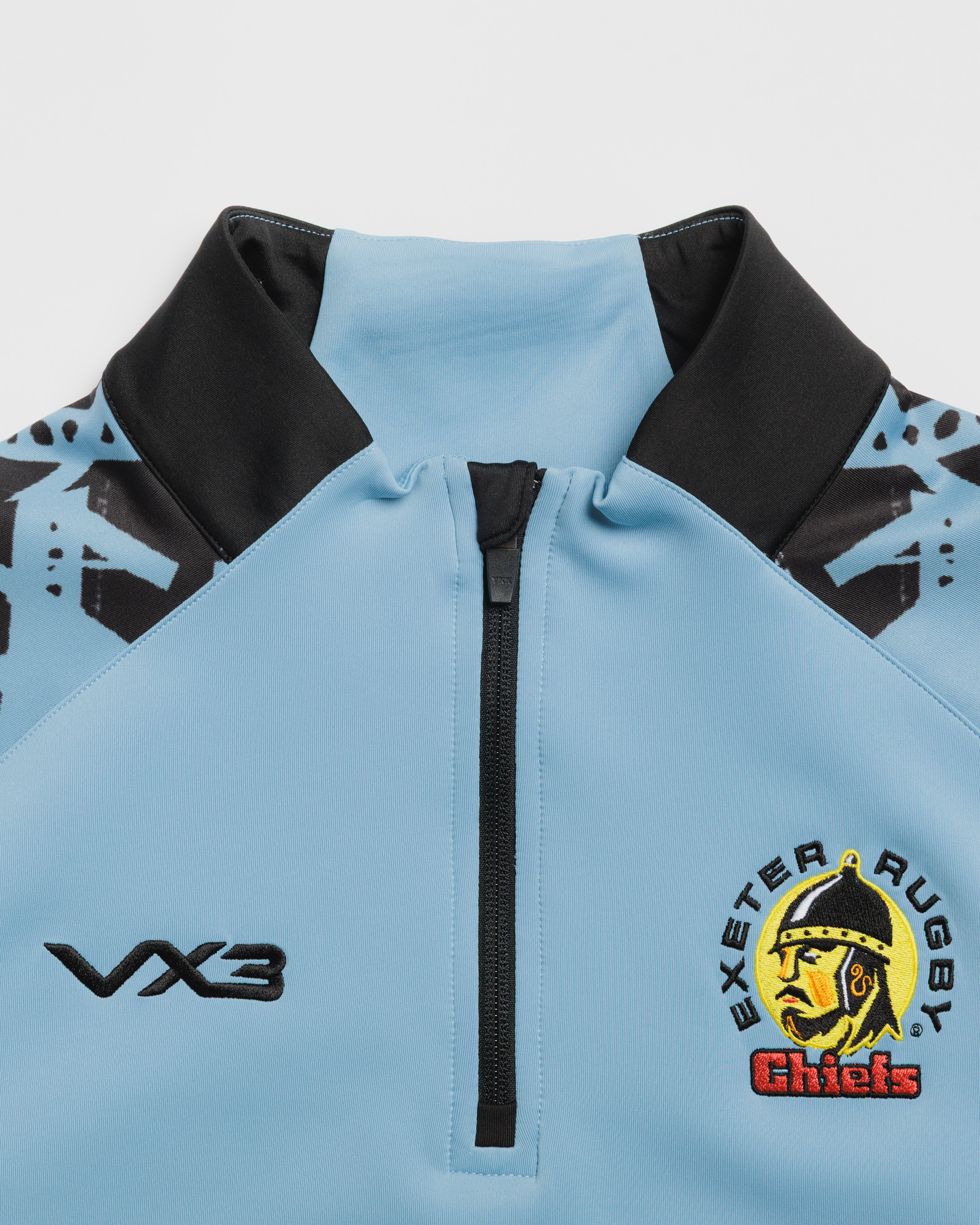 Exeter Chiefs 26/27 Vertex Half Zip Top Light Blue/Black/White