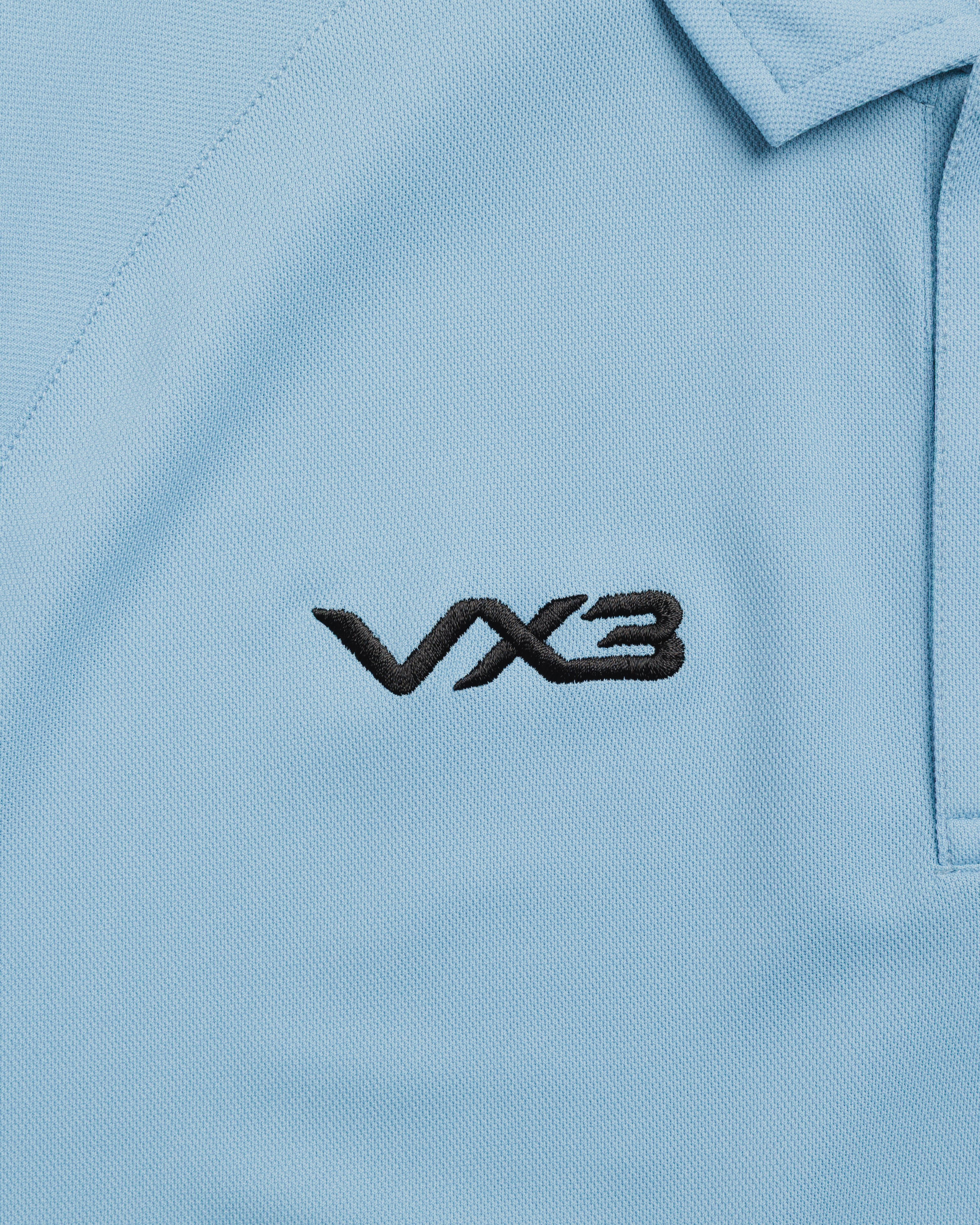 Exeter Chiefs 26/27 Vertex Polo Shirt Light Blue/Black/White