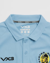 Exeter Chiefs 26/27 Vertex Polo Shirt Light Blue/Black/White