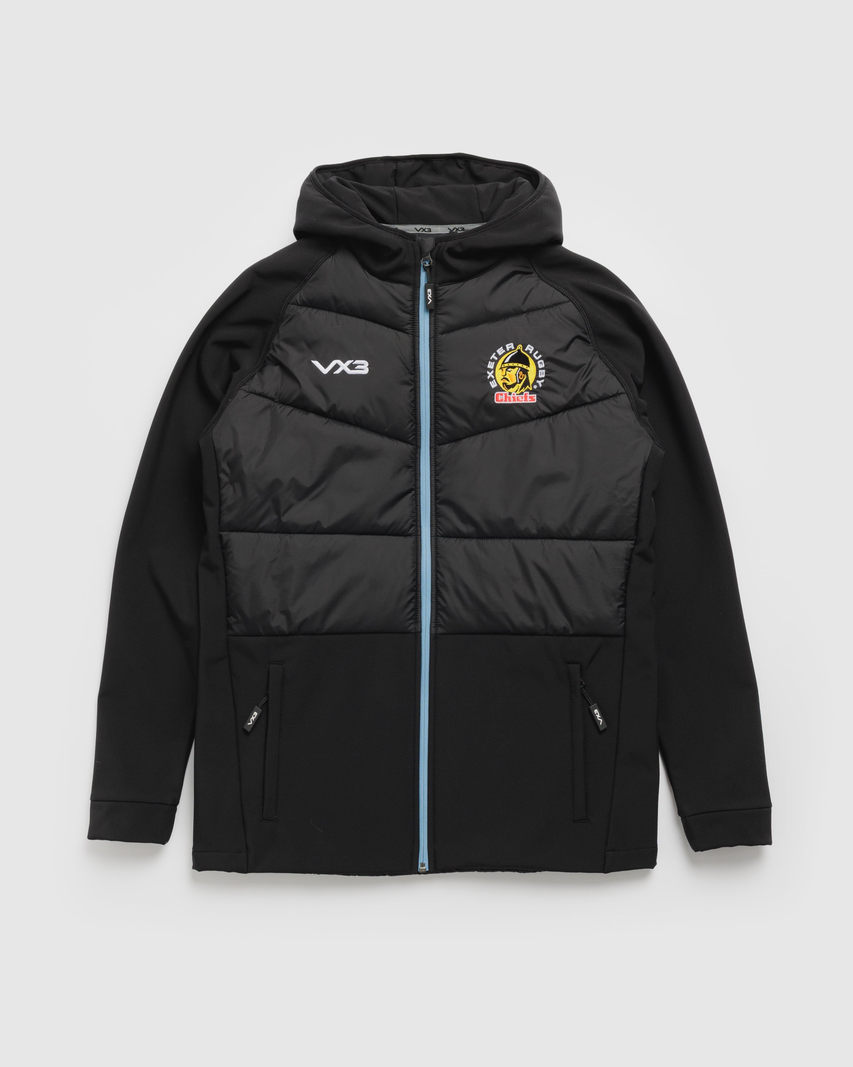 Exeter Chiefs 26/27 Tempest Hybrid Jacket Black/Light Blue
