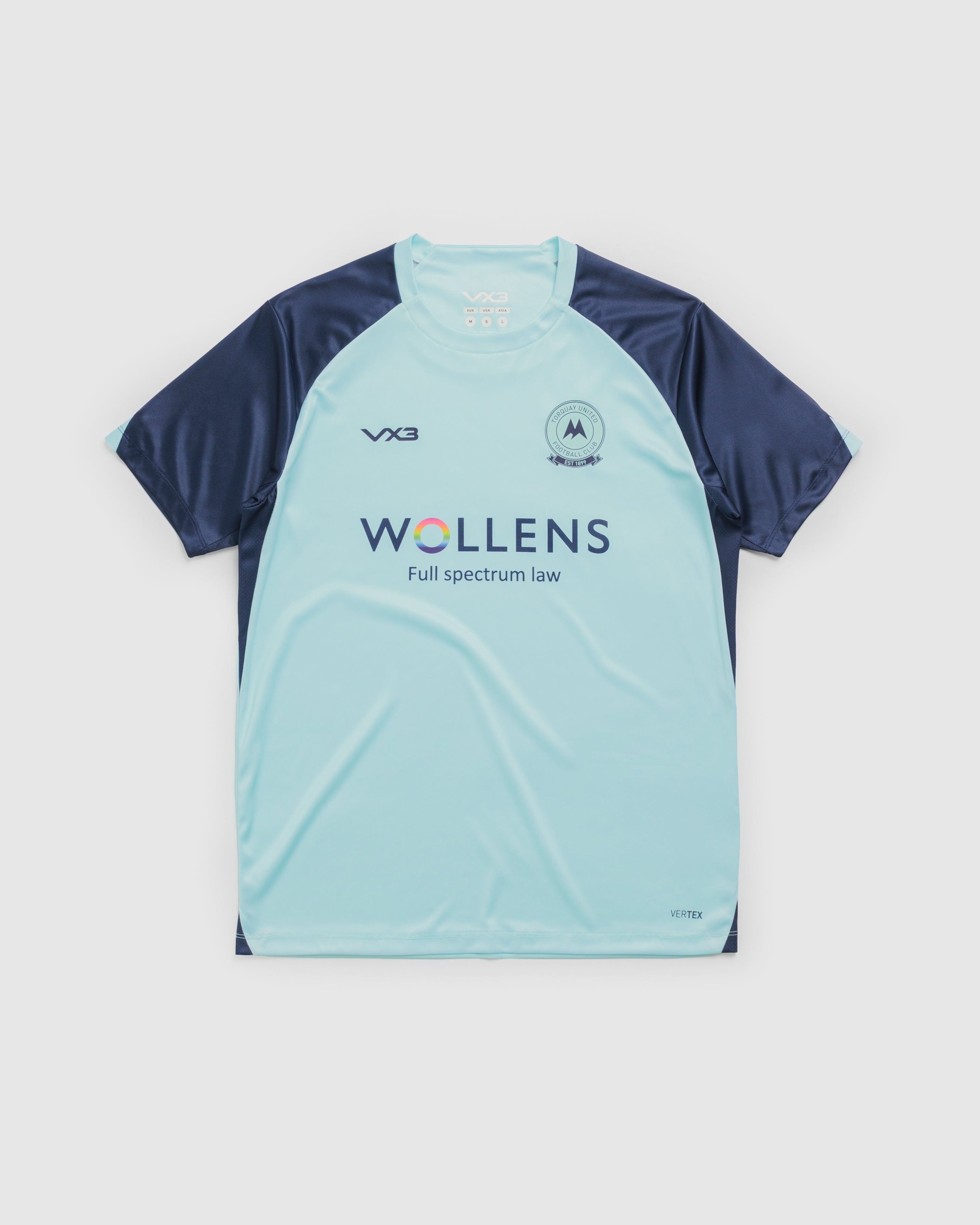 Torquay United FC 26/27 Vertex Training Tee Womens Clearwater/Navy