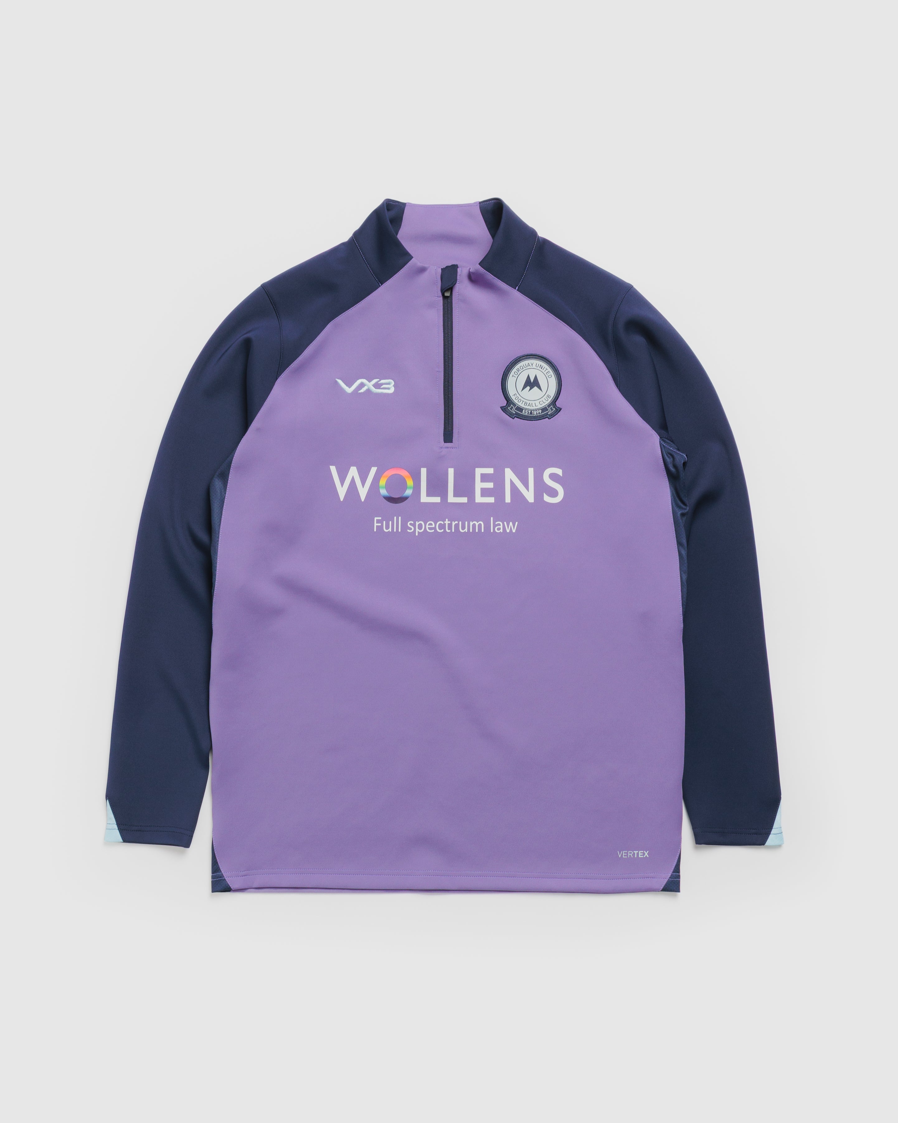 Torquay United FC 26/27 Vertex Half Zip Top Dusted Peri/Navy/Clearwater