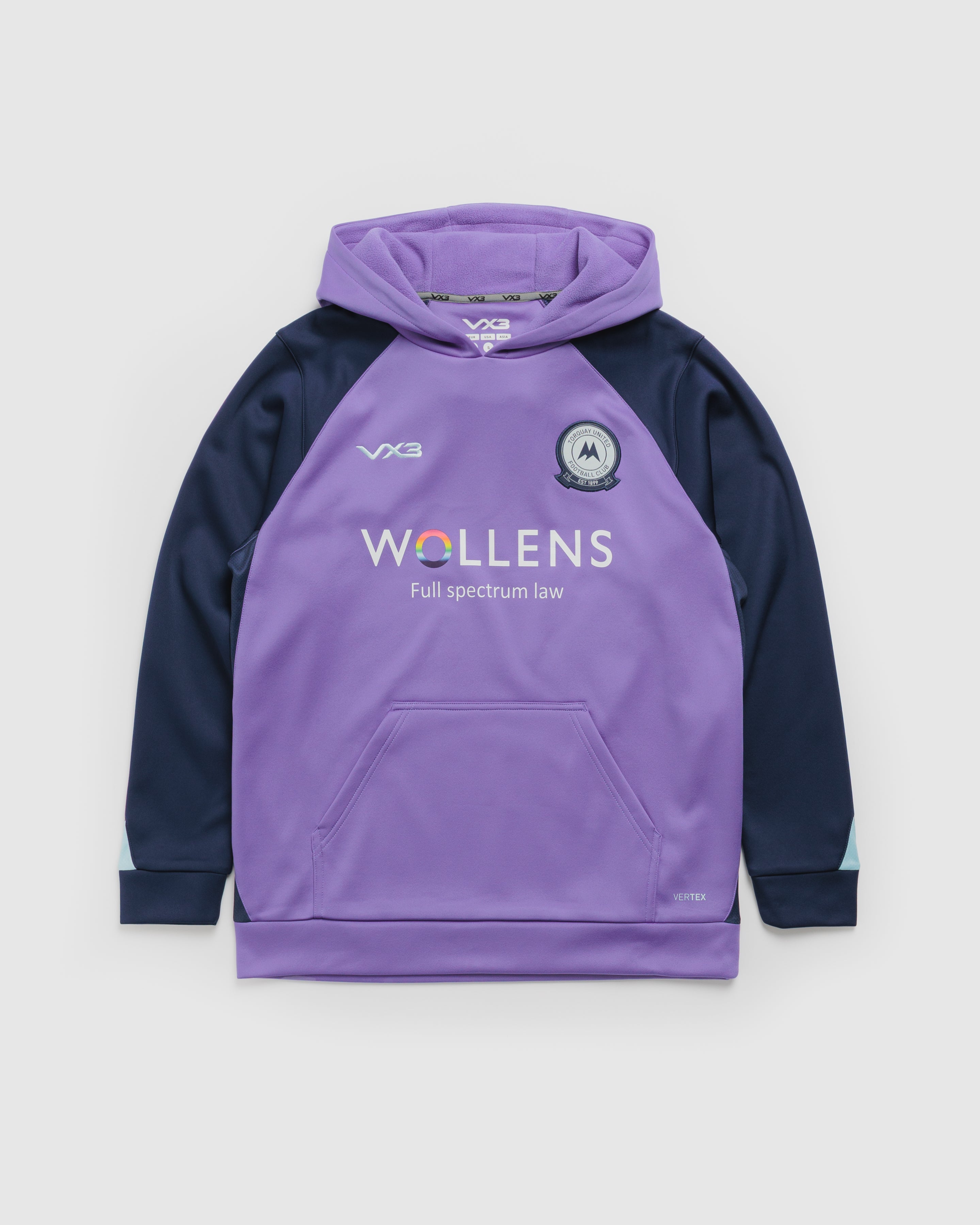 Torquay United FC 26/27 Vertex Training Hoodie Dusted Peri/Navy/Clearwater