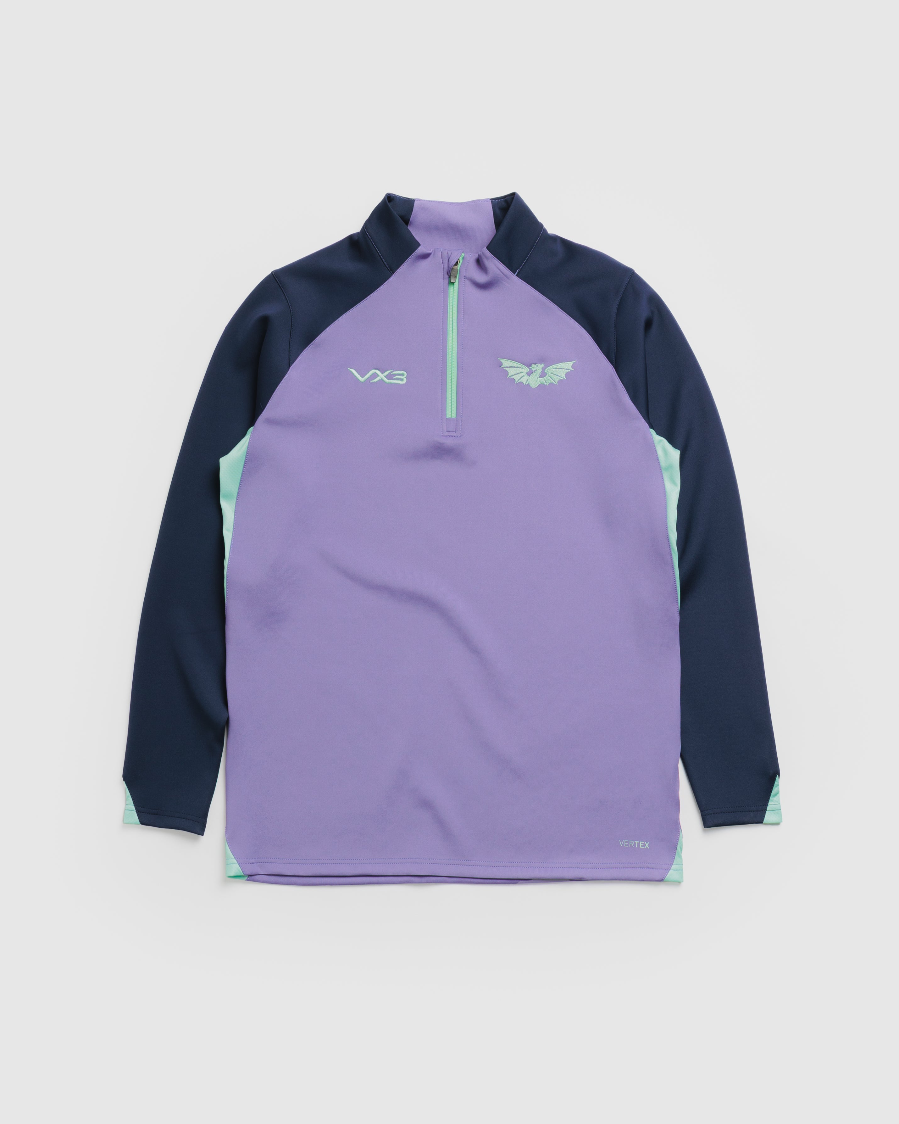 Scarlets 26/27 Vertex Half Zip Top Dusted Peri/Navy/Bright Mint