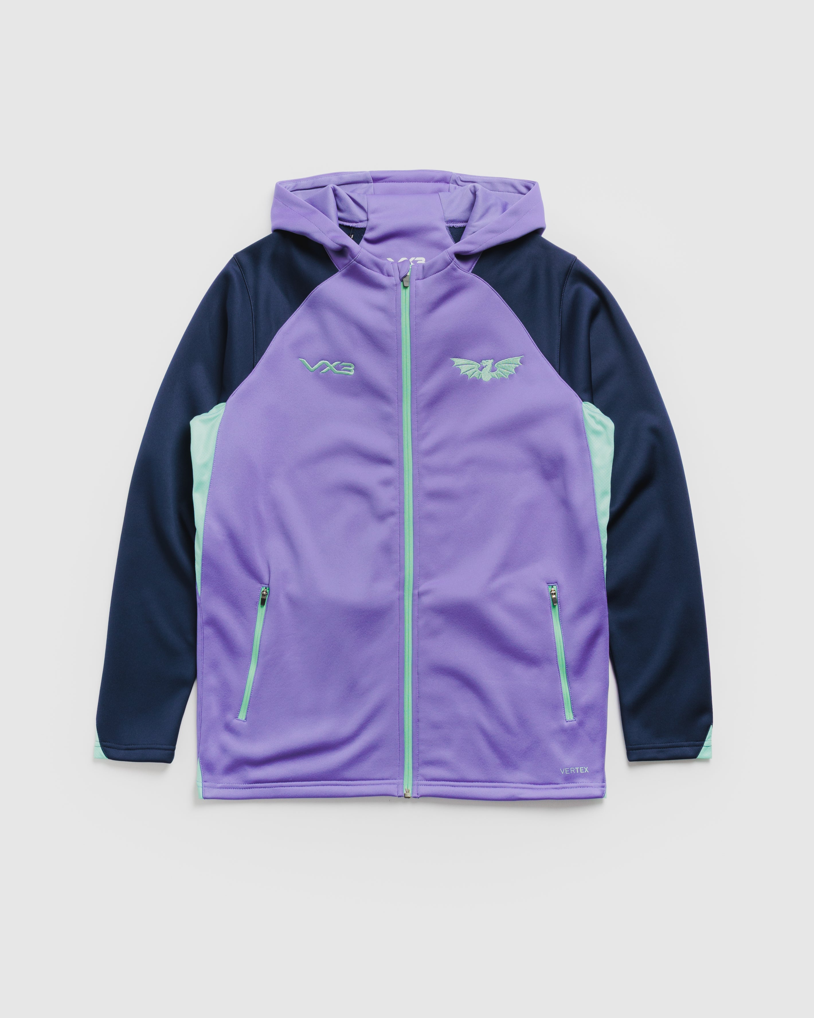 Scarlets 26/27 Vertex Zip Up Hoodie Dusted Peri/Navy/Bright Mint
