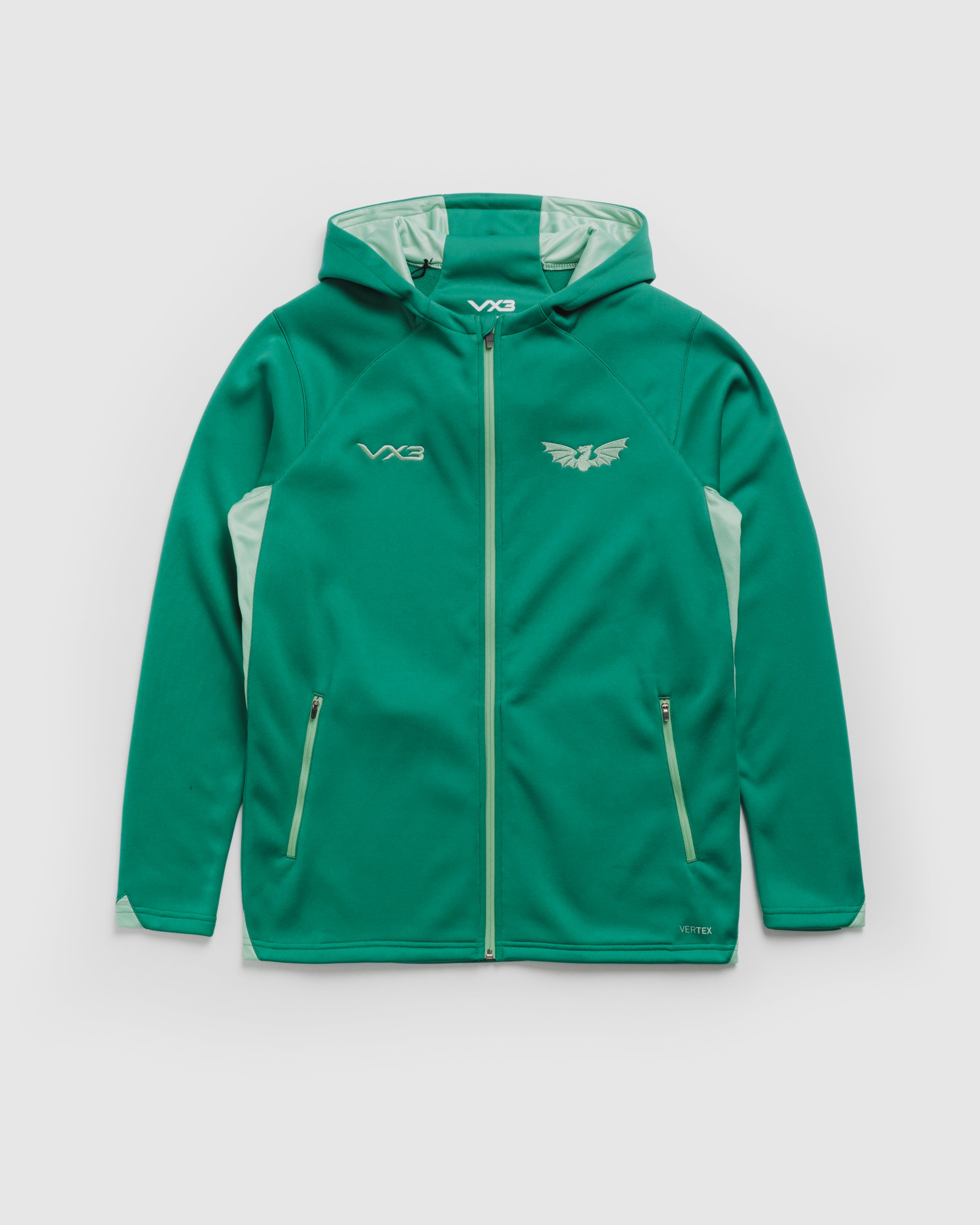 Scarlets 26/27 Vertex Zip Up Hoodie Sage/Bright Mint