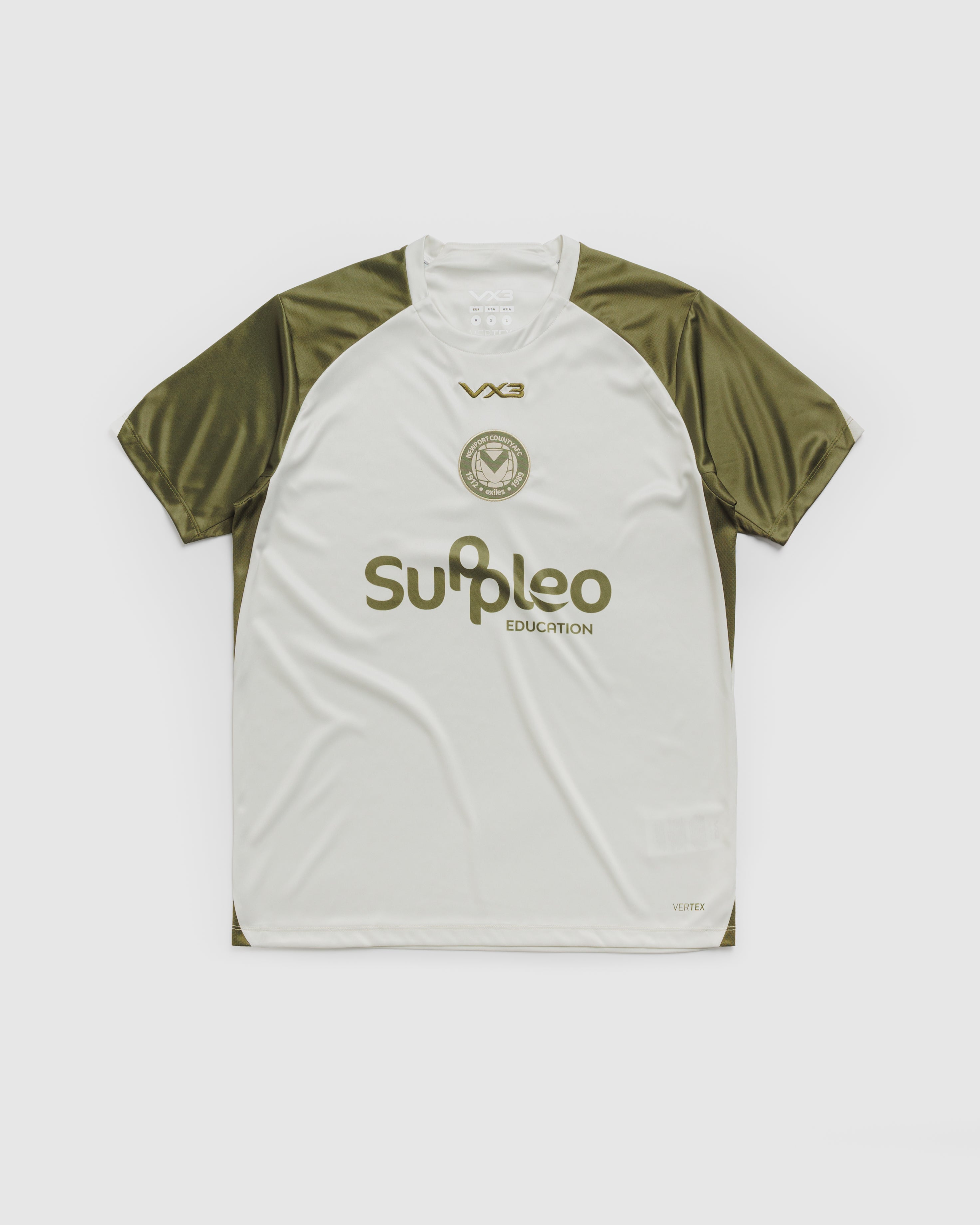 Newport County AFC 26/27 Vertex Training Tee Ecru/Dark Olive