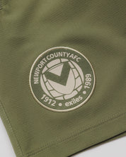 Newport County AFC 26/27 Vertex Gym Shorts Dark Olive/Ecru