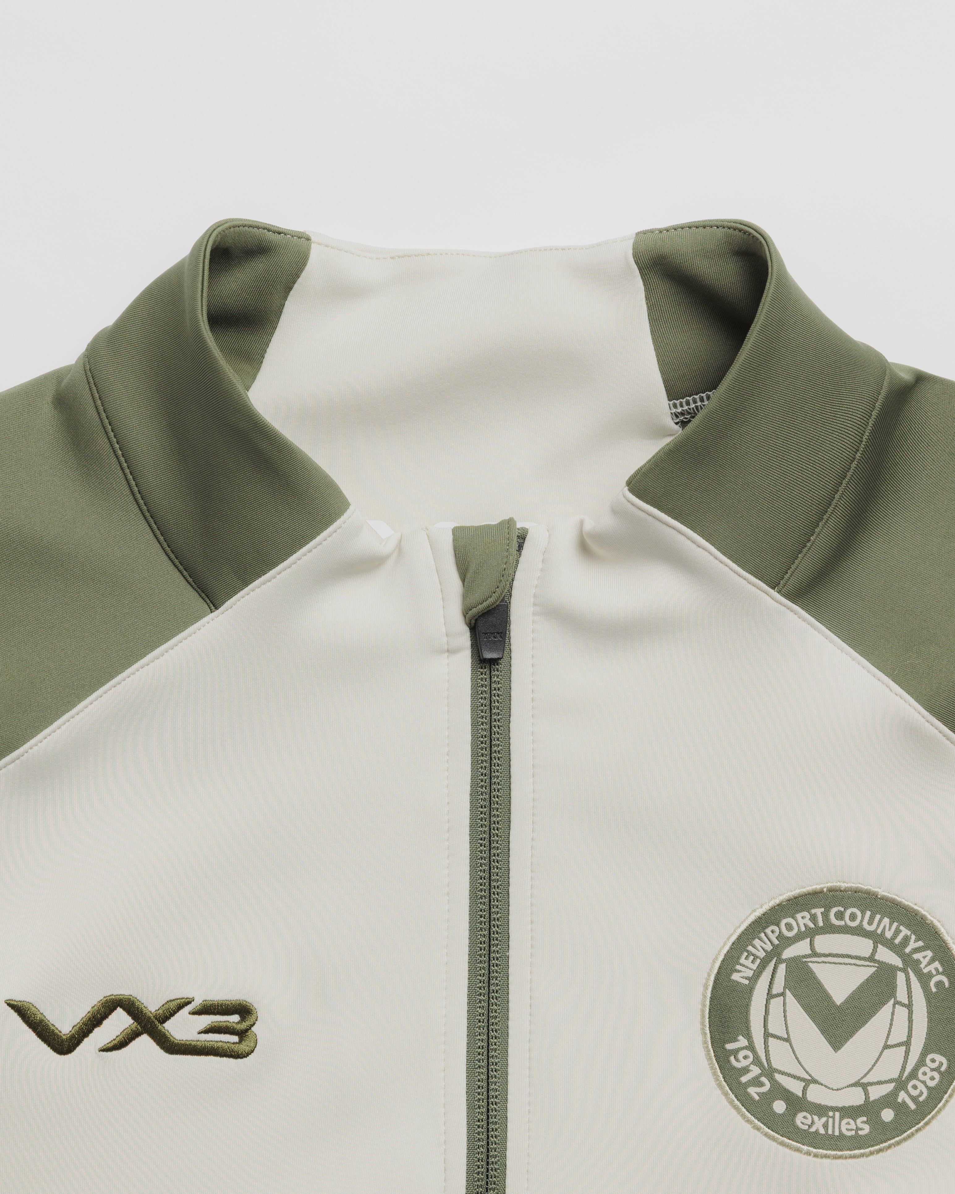 Newport County AFC 26/27 Vertex Half Zip Top Ecru/Dark Olive