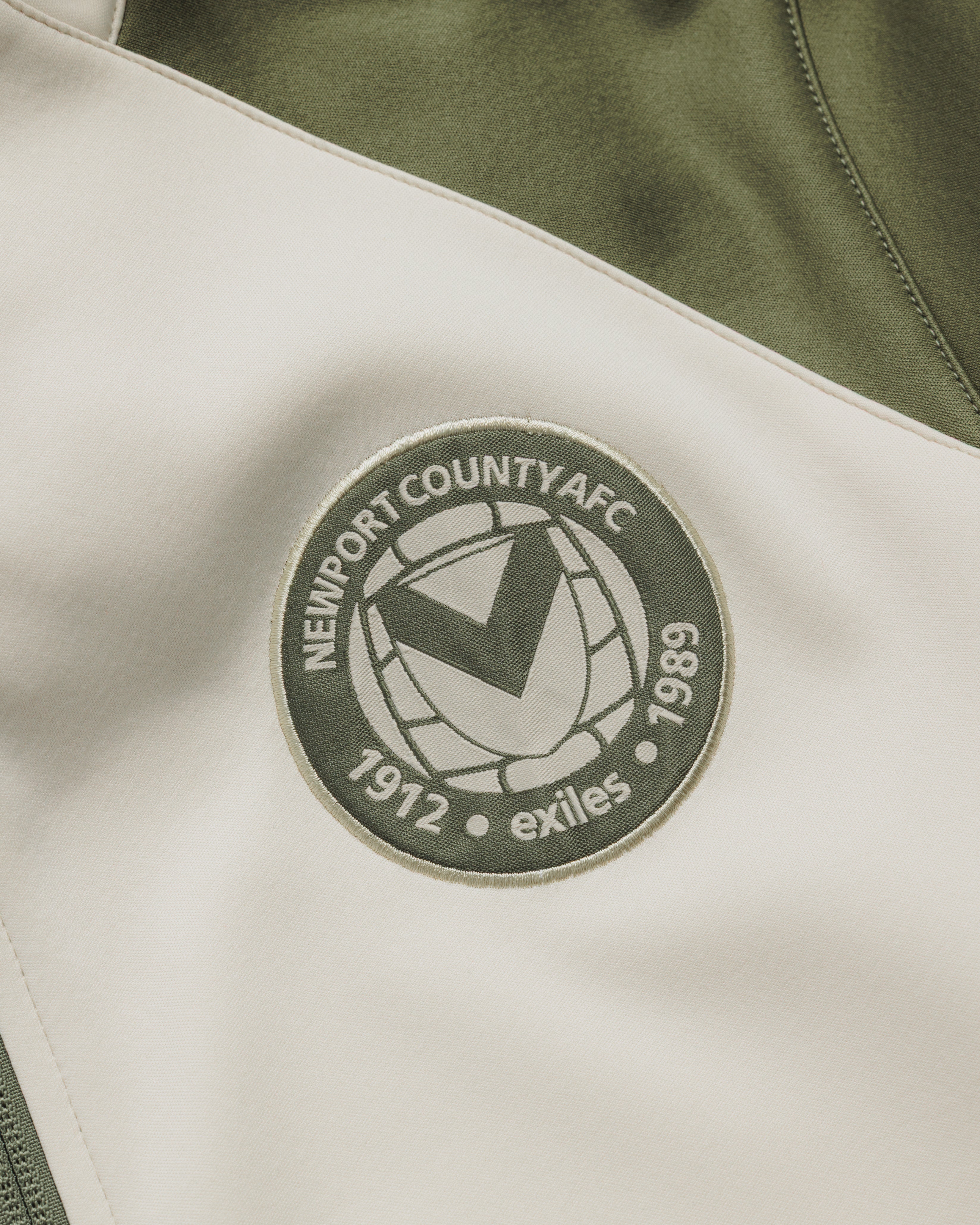 Newport County AFC 26/27 Vertex Zip Up Hoodie Ecru/Dark Olive