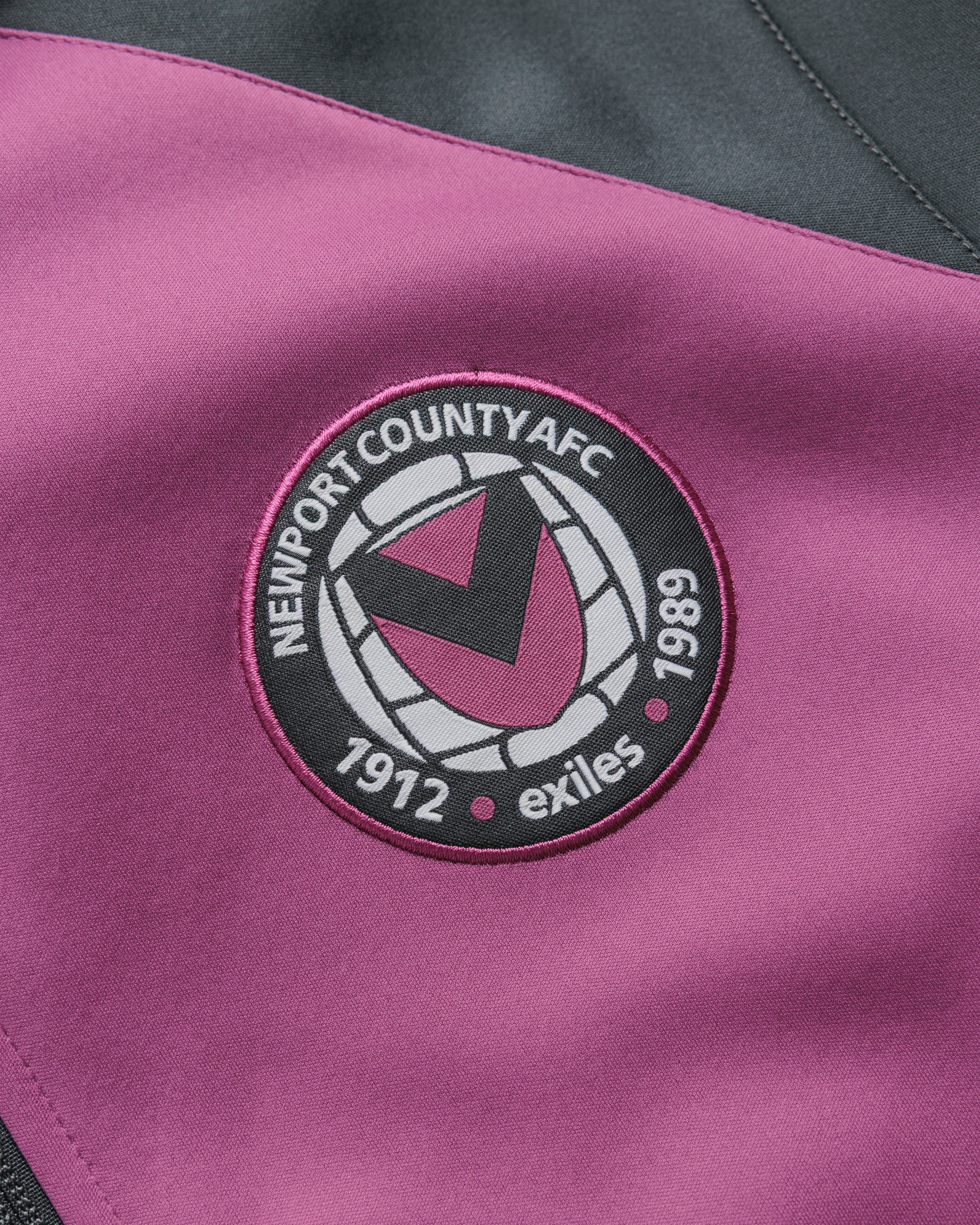 Newport County AFC 26/27 Vertex Zip Up Hoodie Grape/Charcoal/White