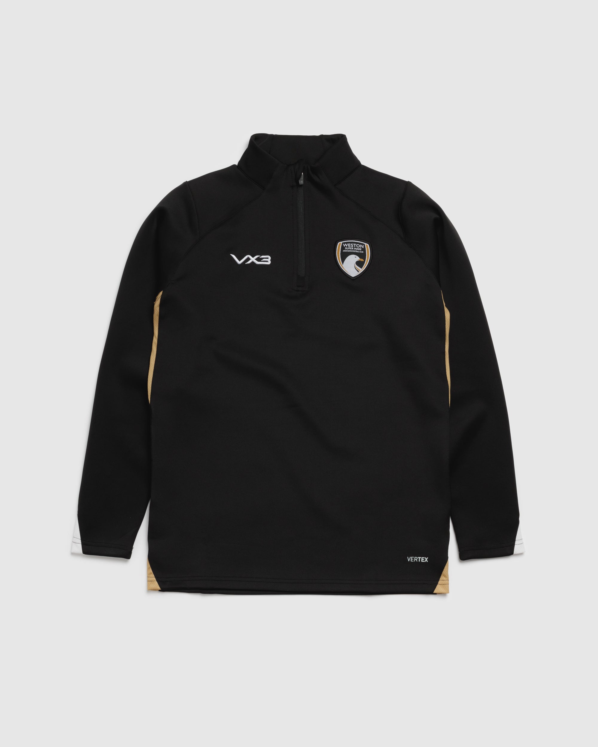 Weston-super-Mare AFC 26/27 Vertex Half Zip Top Black/Gold/White