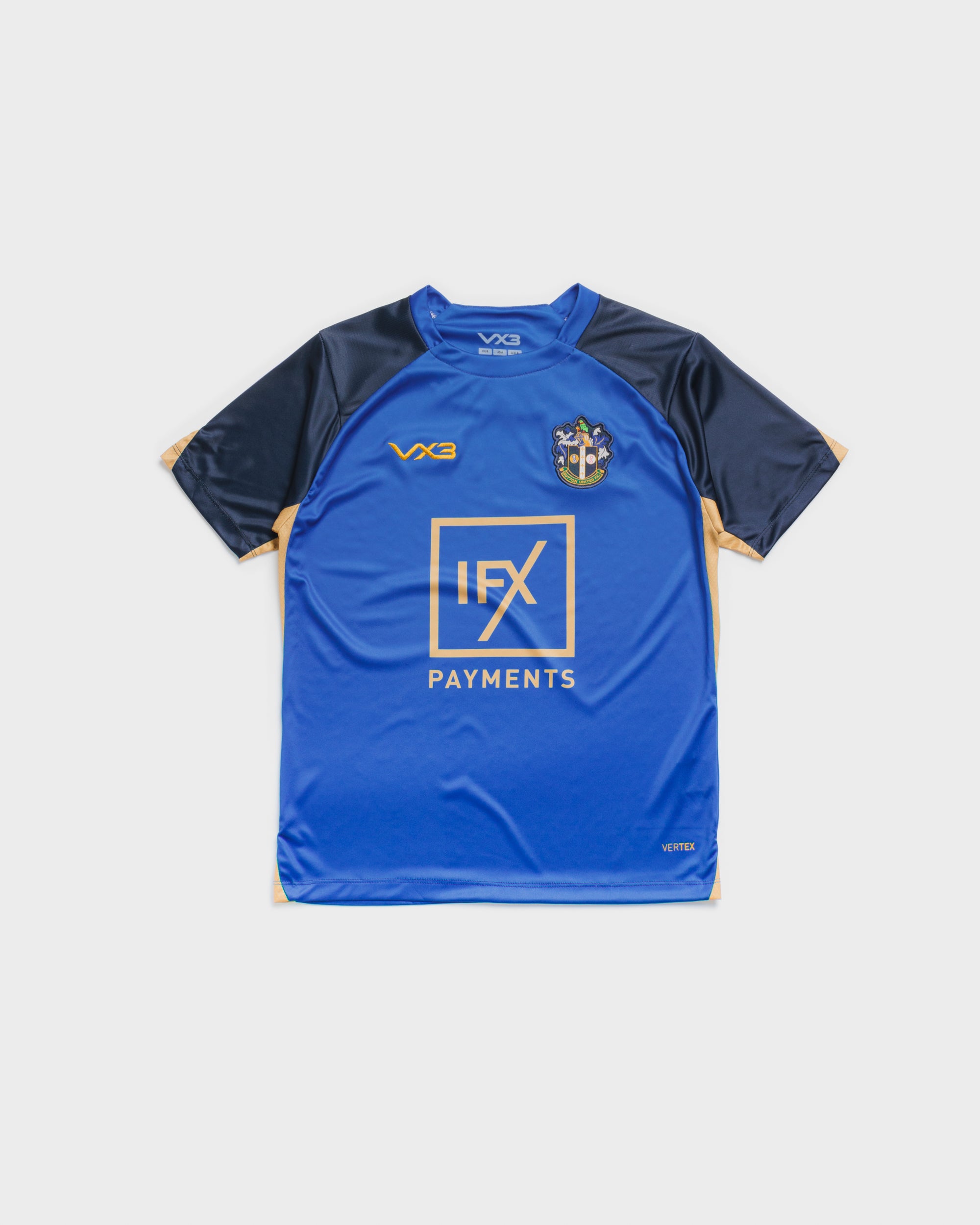 Sutton United 26/27 Vertex Training Tee Youth Royal/Navy/Gold