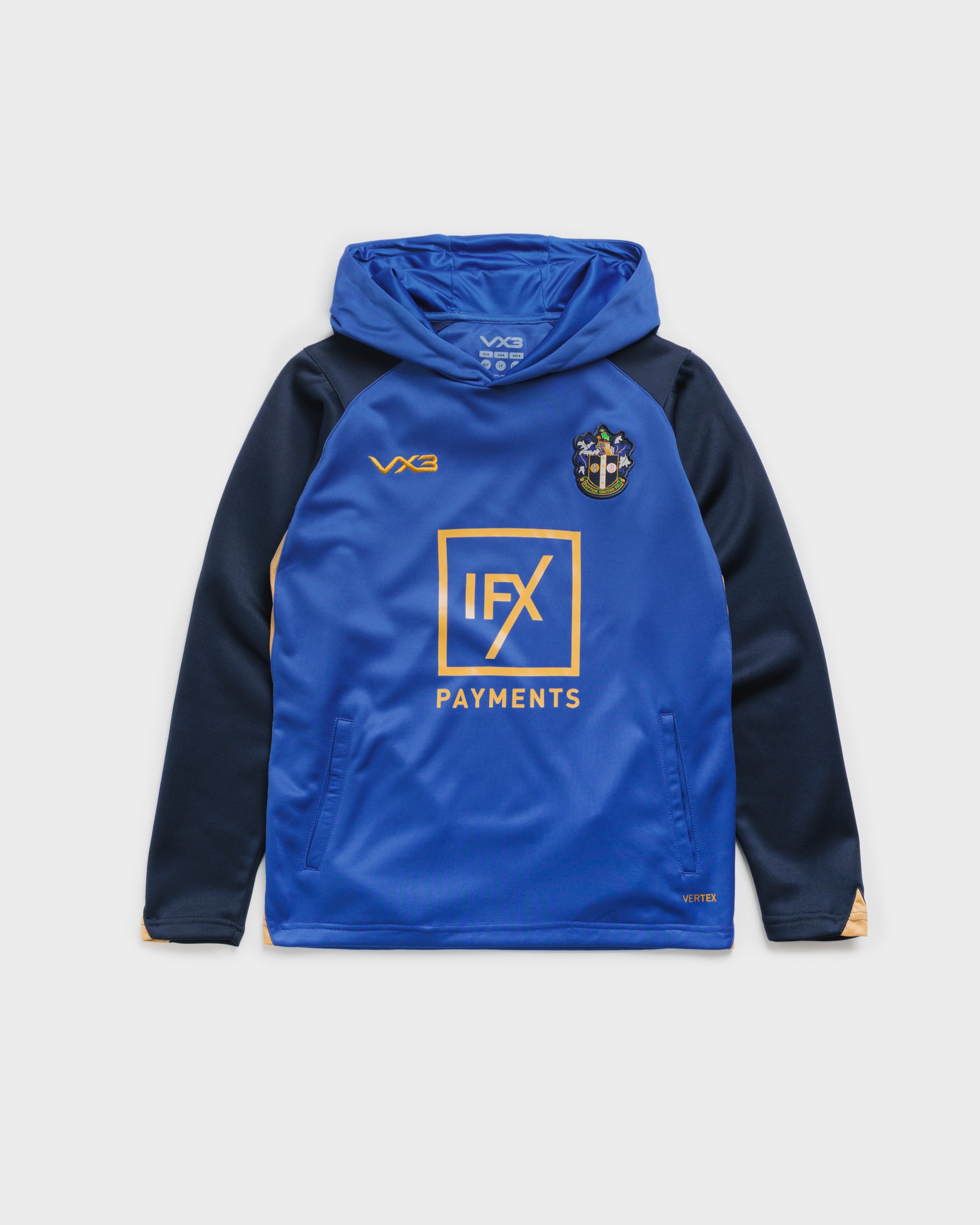 Sutton United 26/27 Vertex Training Hoodie Youth Royal/Navy/Gold