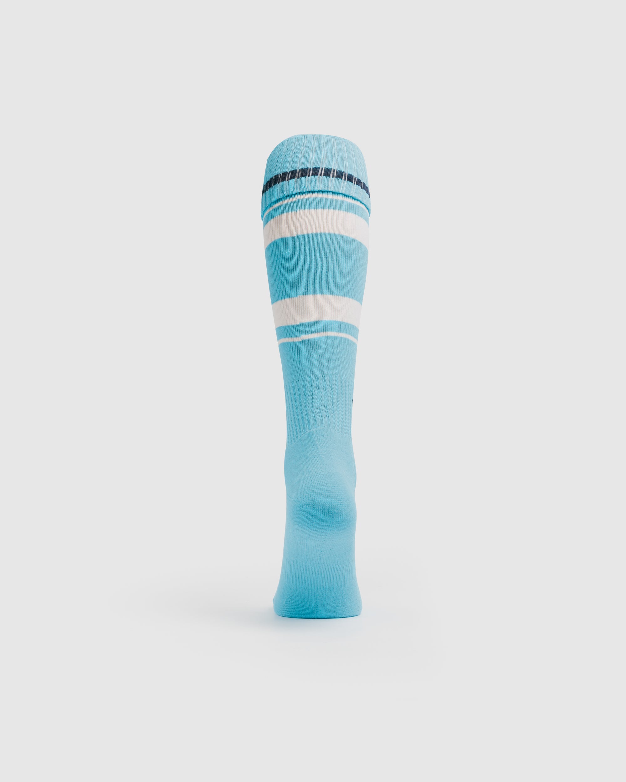 Adults Hooped Playing Socks Cyan/White