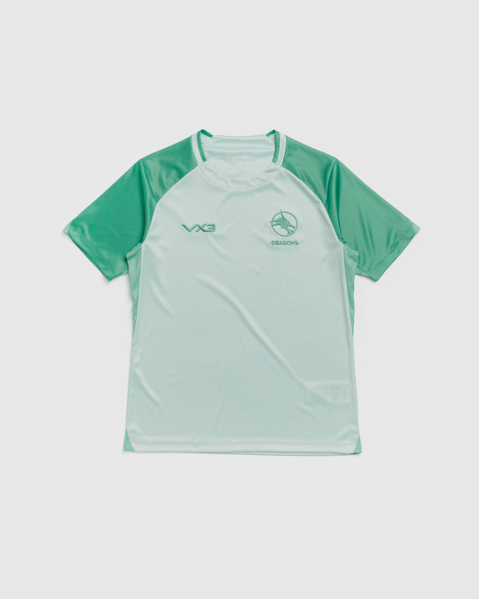 Dragons Netball 2027 Vertex Training Tee Womens Pale Sage/Dark Sage/Sage