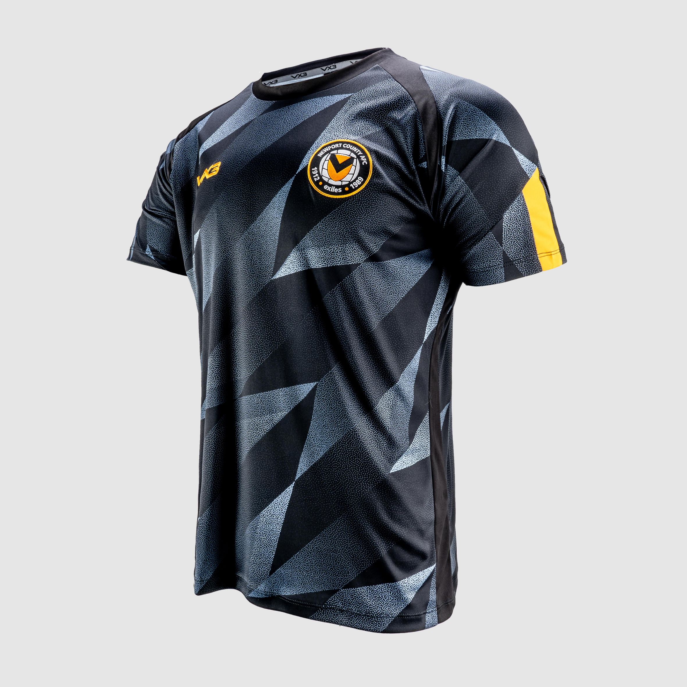 Newport County AFC 24/25 Warm Up Tee - Black/Amber