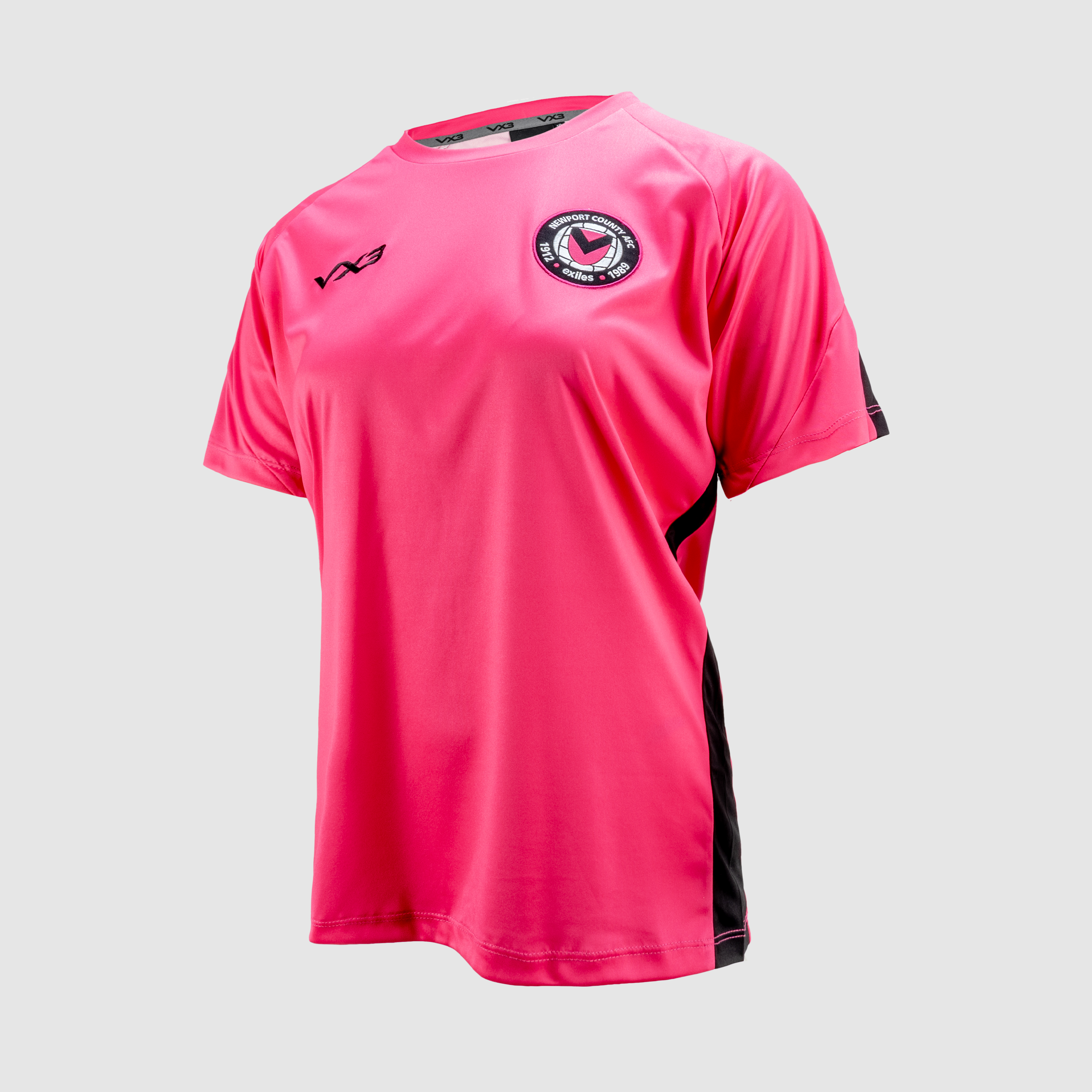 Newport County AFC 24/25 Womens Quadrigo Training Tee - Pink/Black