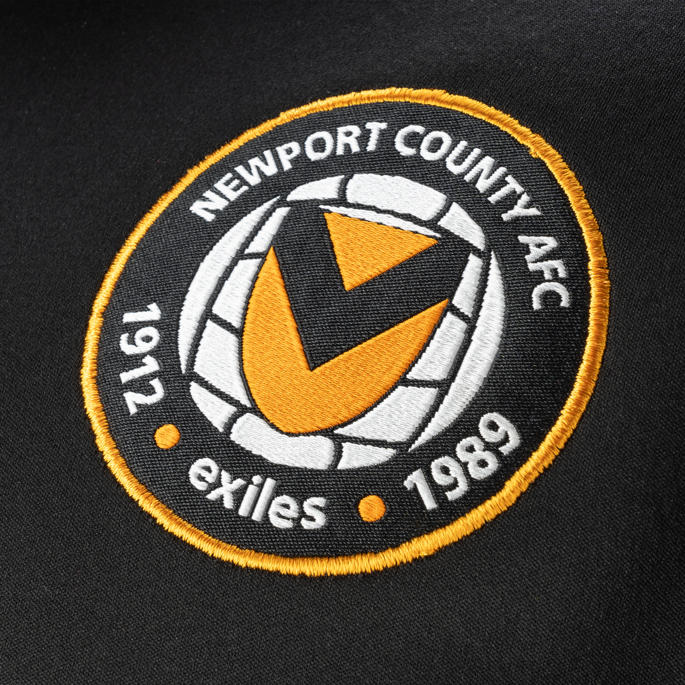 Newport County AFC 24/25 Zip Up Hoodie Black/White/Amber